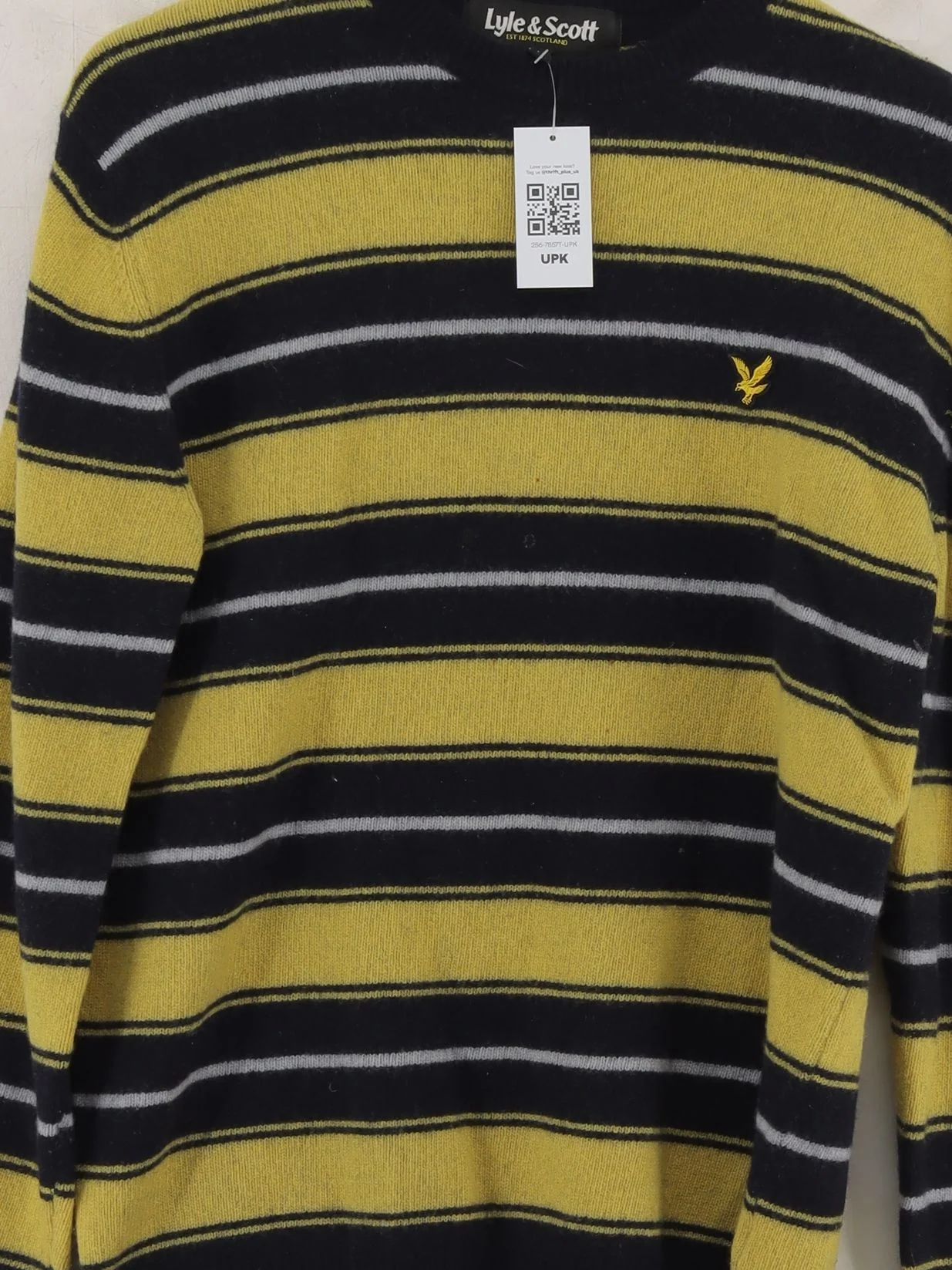 Lyle & Scott Men's Jumper M Multi Striped Wool with Polyamide Crew Neck Pullover - Image 3