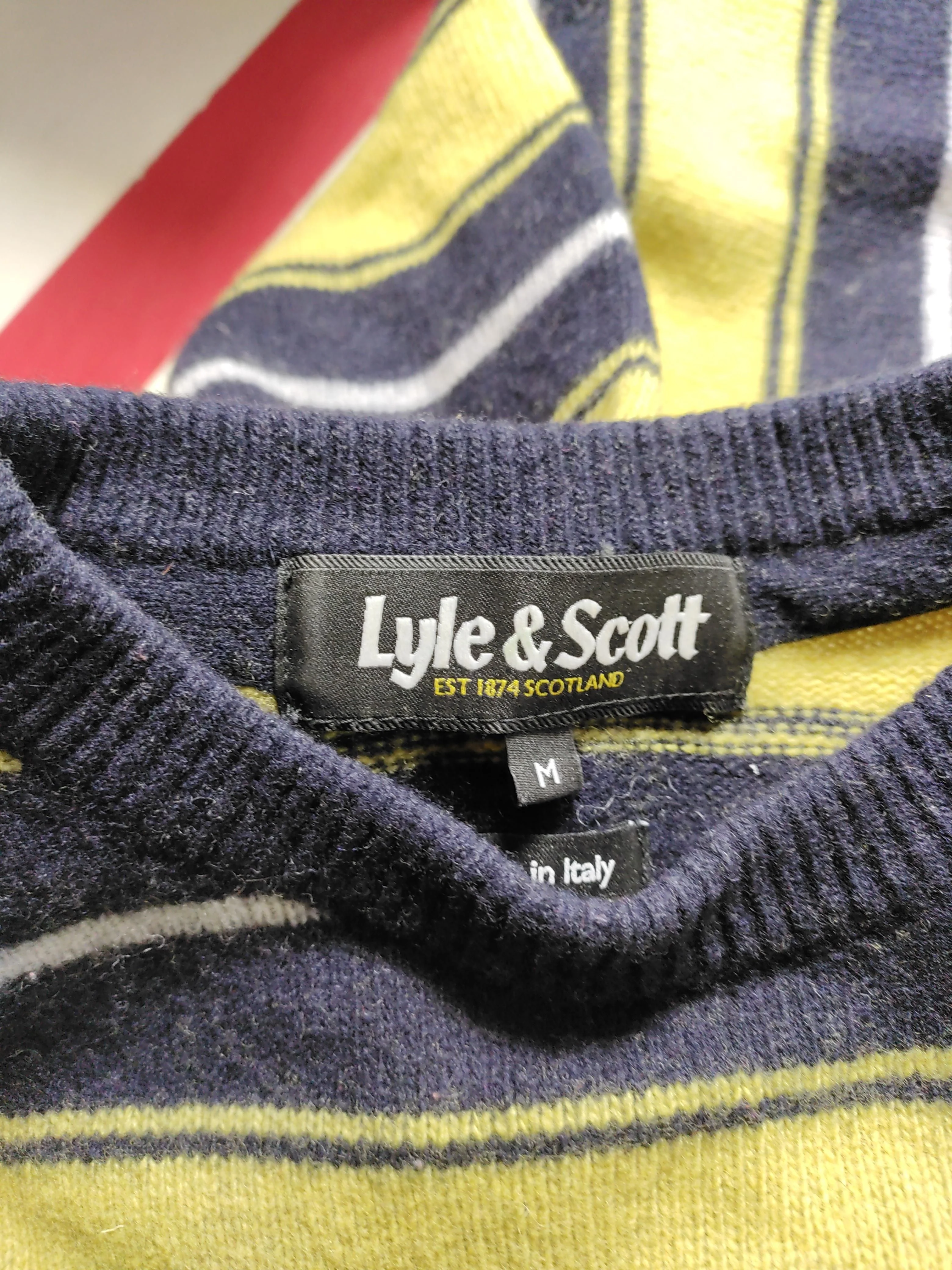Lyle & Scott Men's Jumper M Multi Striped Wool with Polyamide Crew Neck Pullover - Image 7