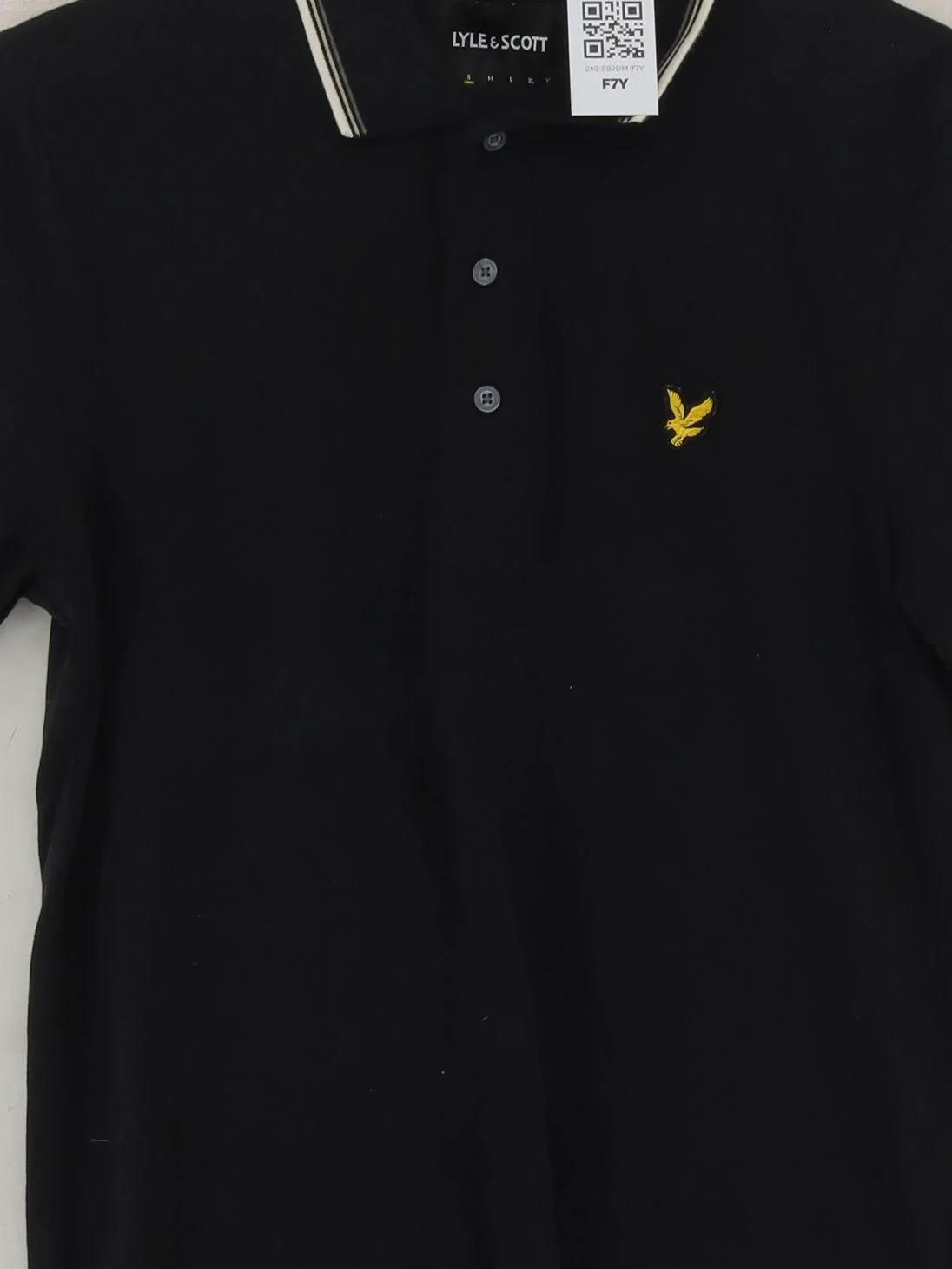 Lyle & Scott Men's Polo S Black 100% Cotton Basic - Image 3