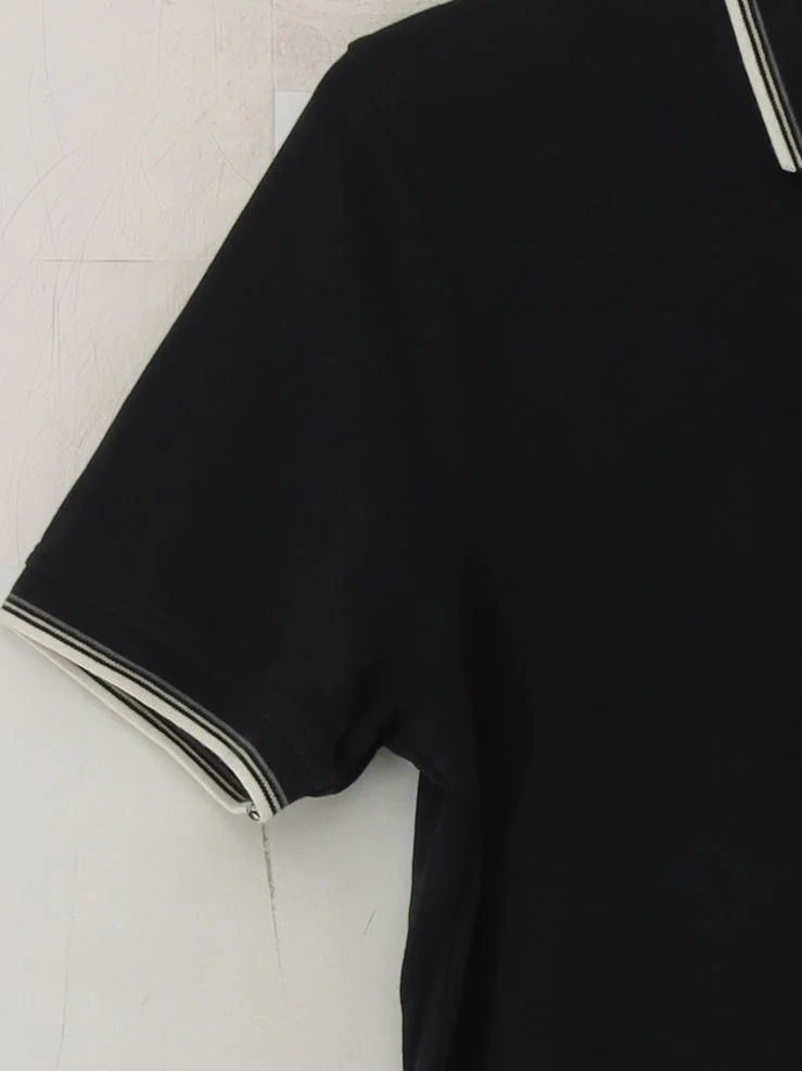 Lyle & Scott Men's Polo S Black 100% Cotton Basic - Image 4