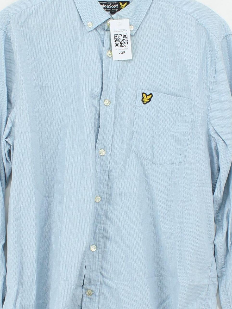 Lyle & Scott Men's Shirt L Blue 100% Cotton Basic - Image 3