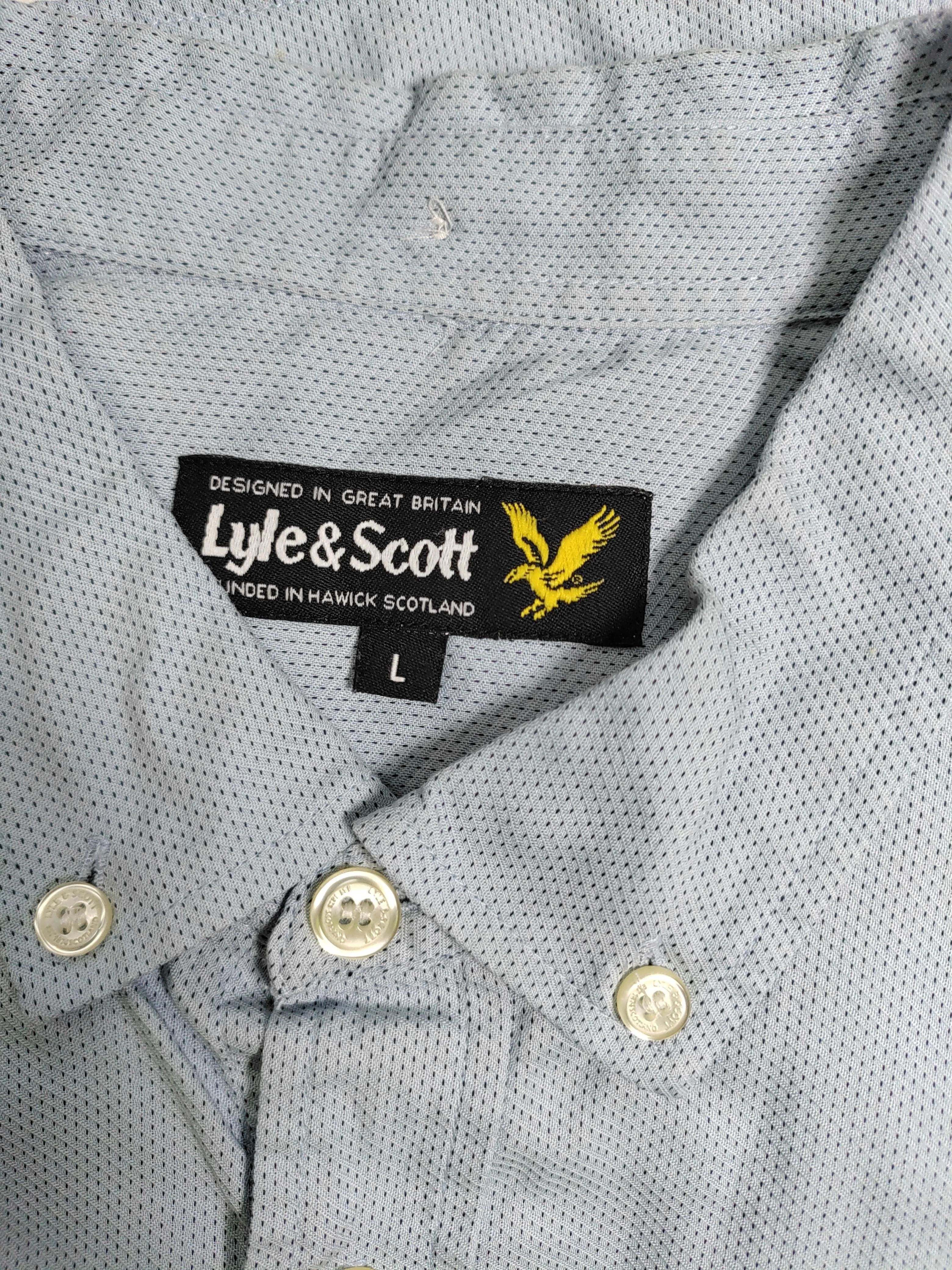 Lyle & Scott Men's Shirt L Blue 100% Cotton Basic - Image 5
