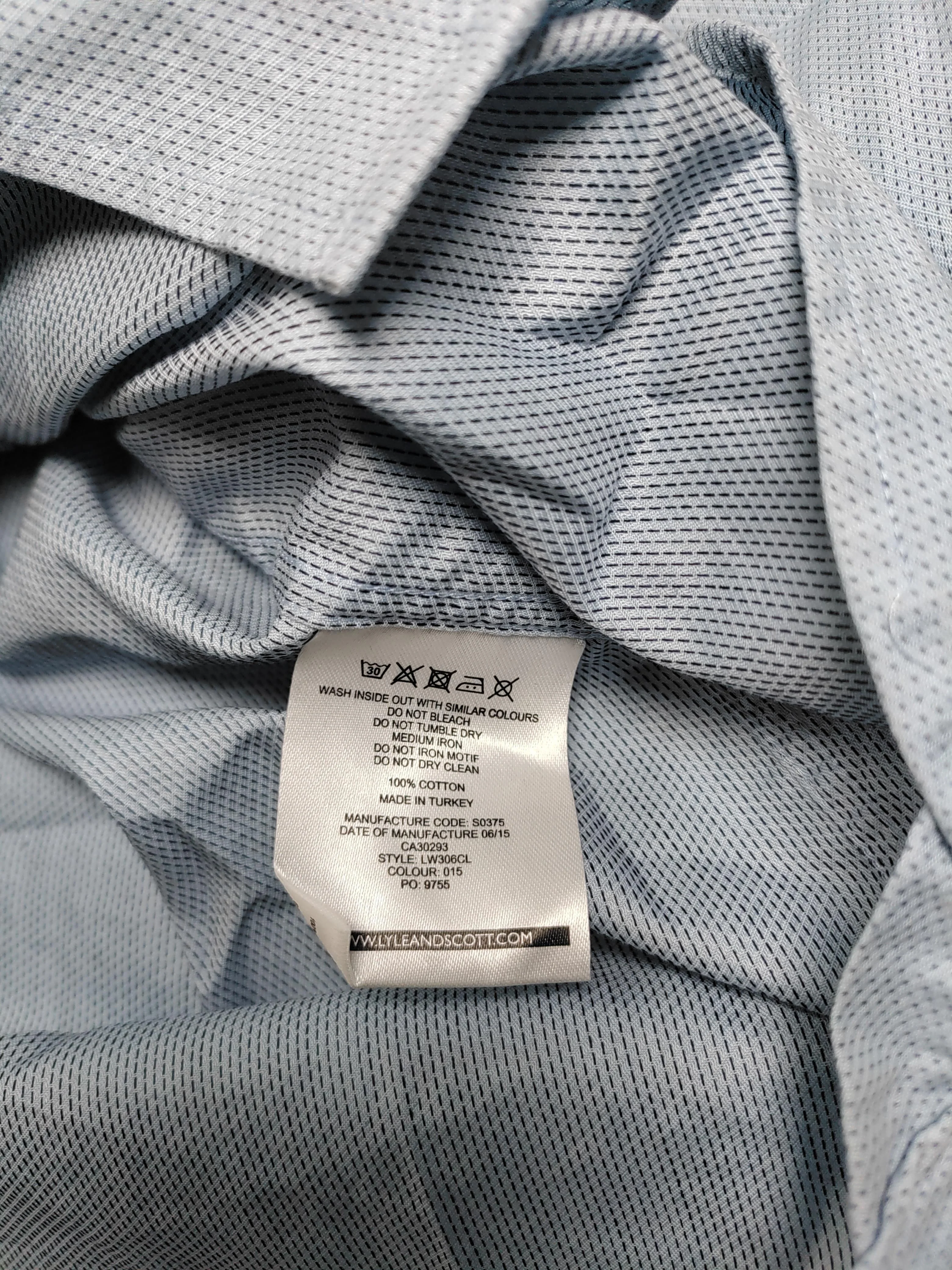 Lyle & Scott Men's Shirt L Blue 100% Cotton Basic - Image 6