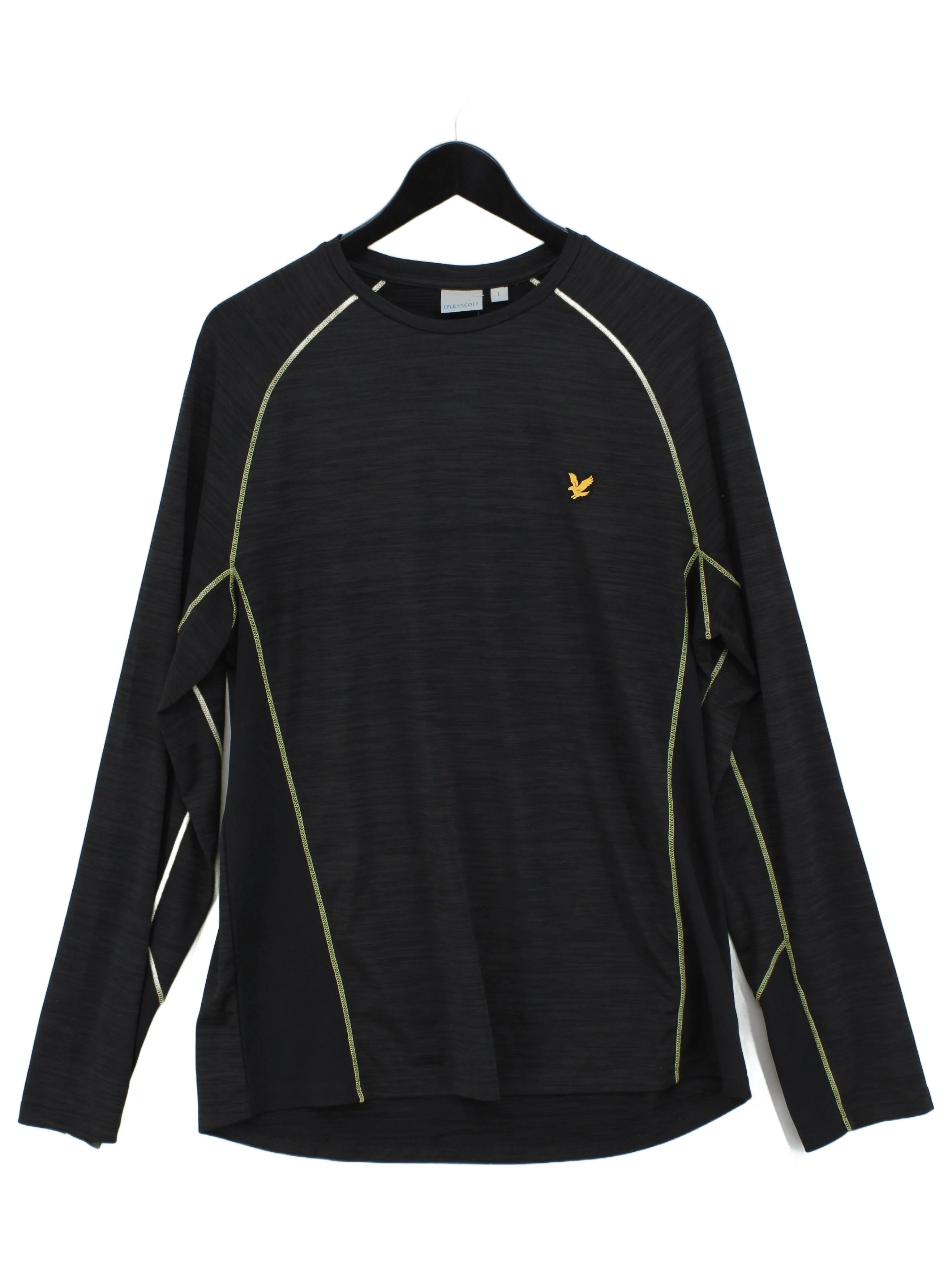 Lyle & Scott Men's T-Shirt L Grey Polyester with Elastane Round Neck Basic
