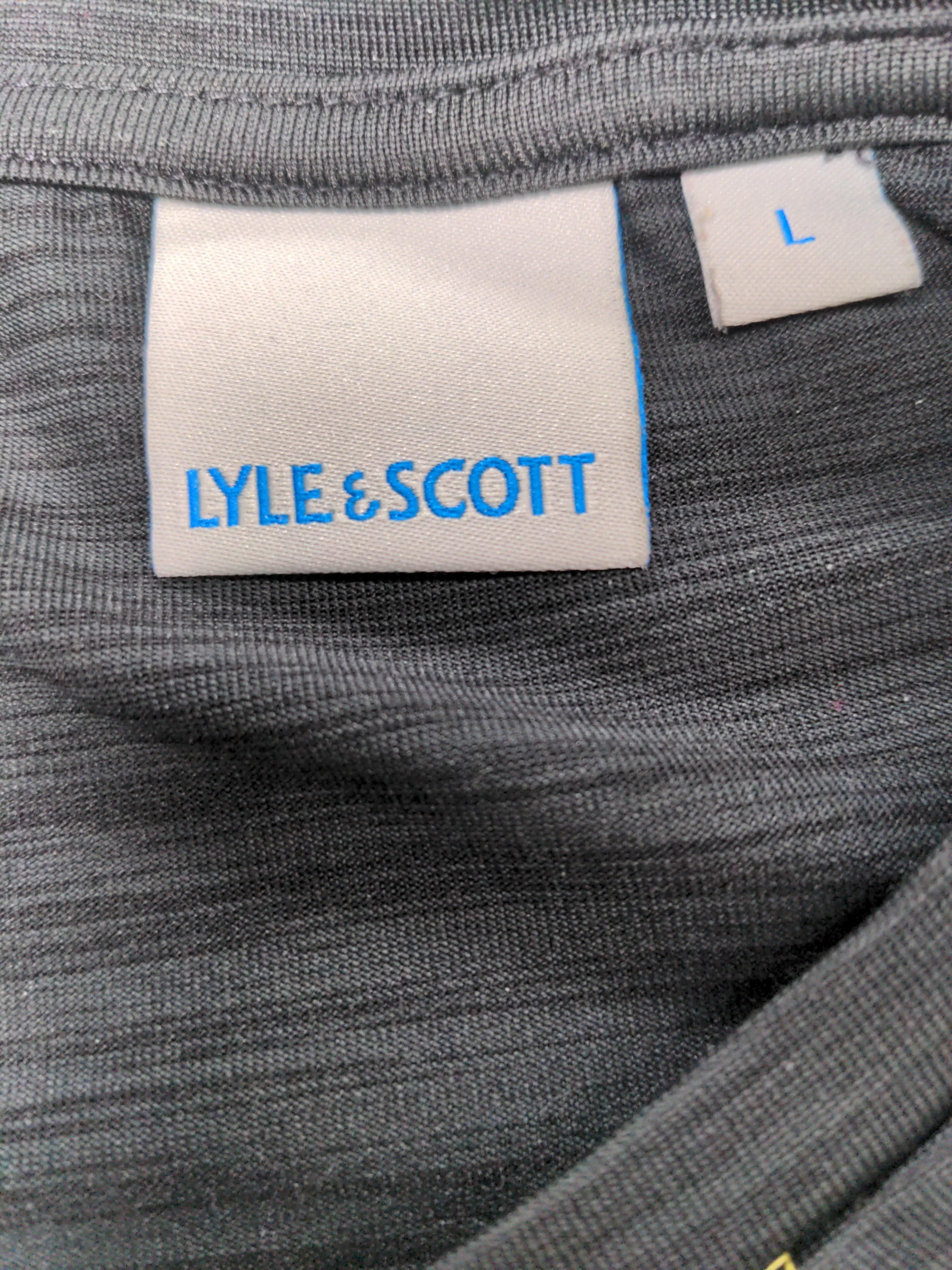 Lyle & Scott Men's T-Shirt L Grey Polyester with Elastane Round Neck Basic - Image 5