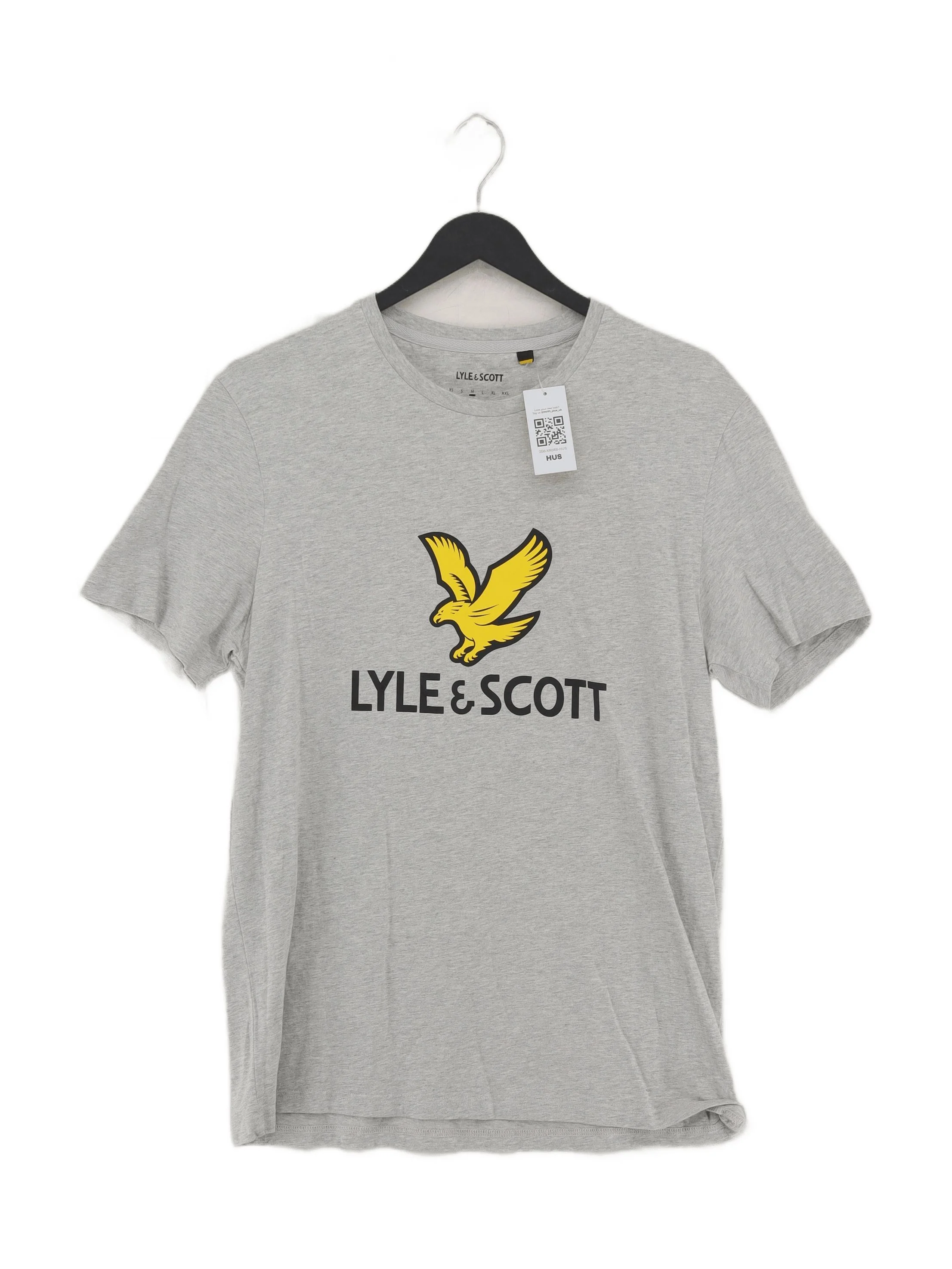 Lyle & Scott Men's T-Shirt M Grey Graphic 100% Cotton Basic