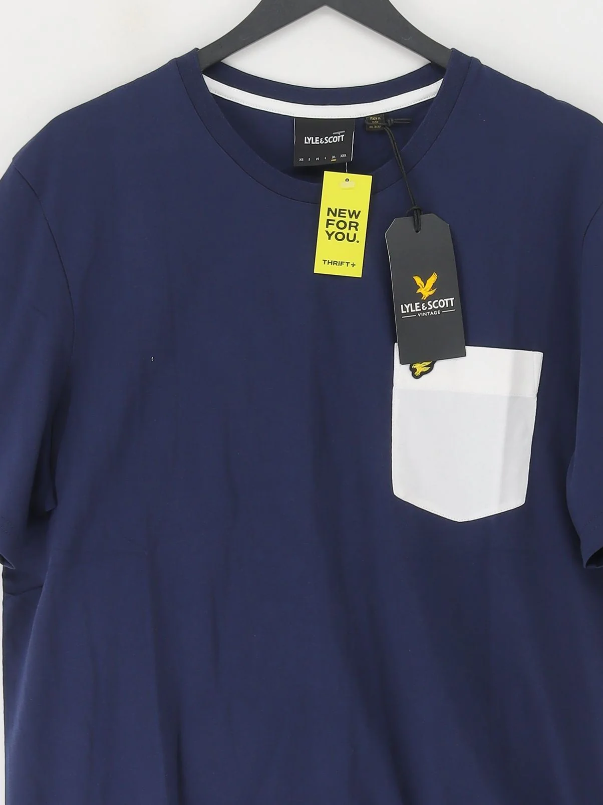 Lyle & Scott Men's T-Shirt XL Blue 100% Cotton Basic New with tags - Image 3