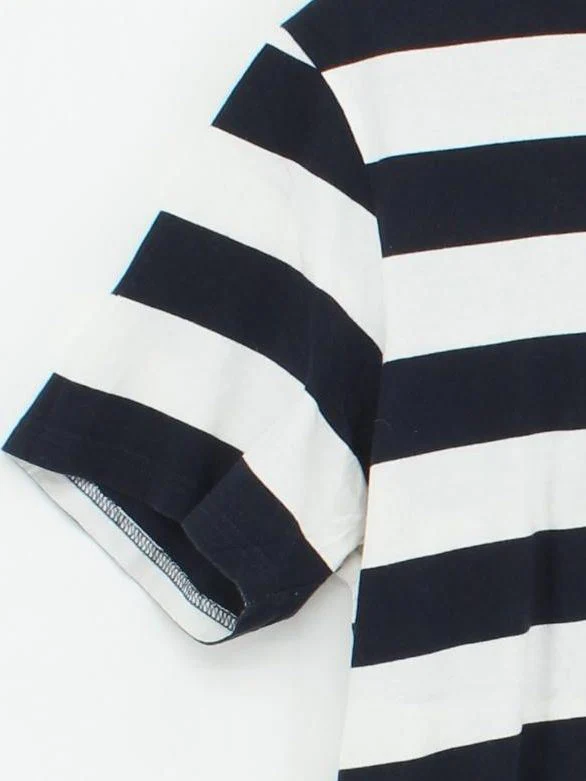 Lyle & Scott Men's T-Shirt XL Blue Striped 100% Cotton Basic - Image 4