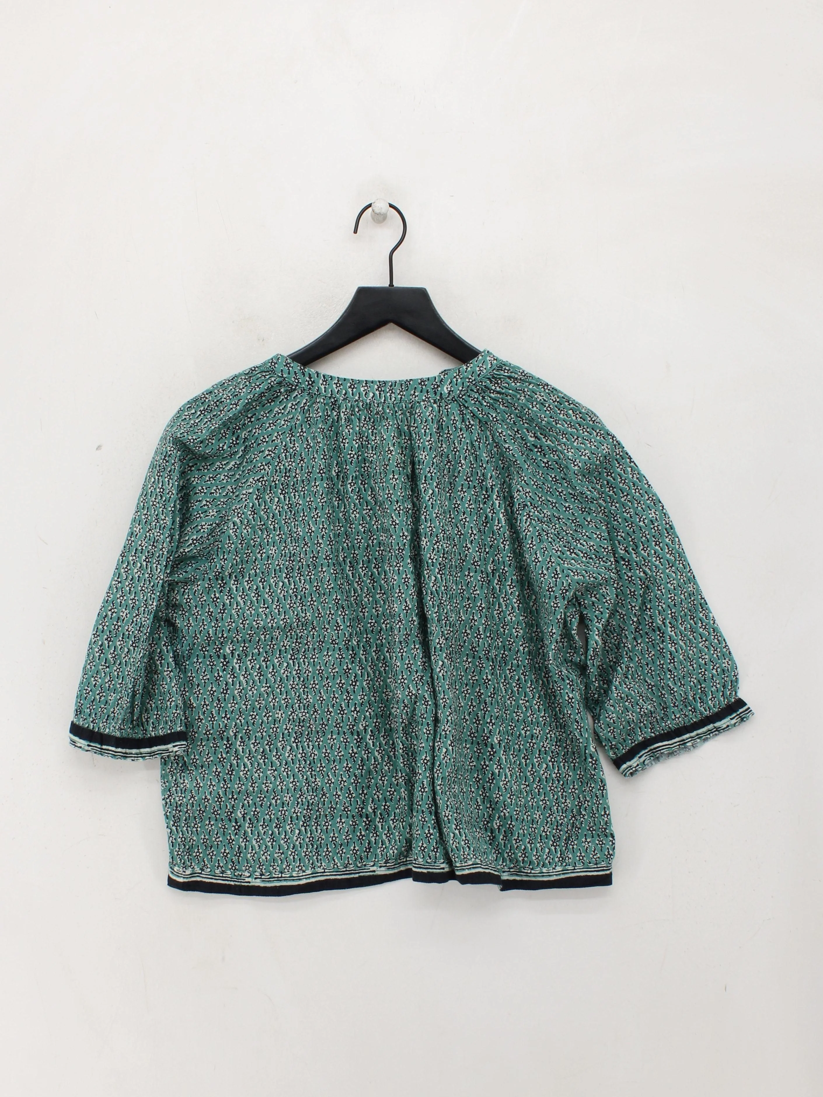 M.A.B.E Women's Top S Multi 100% Cotton 3/4 Sleeve V-Neck Basic - Image 2