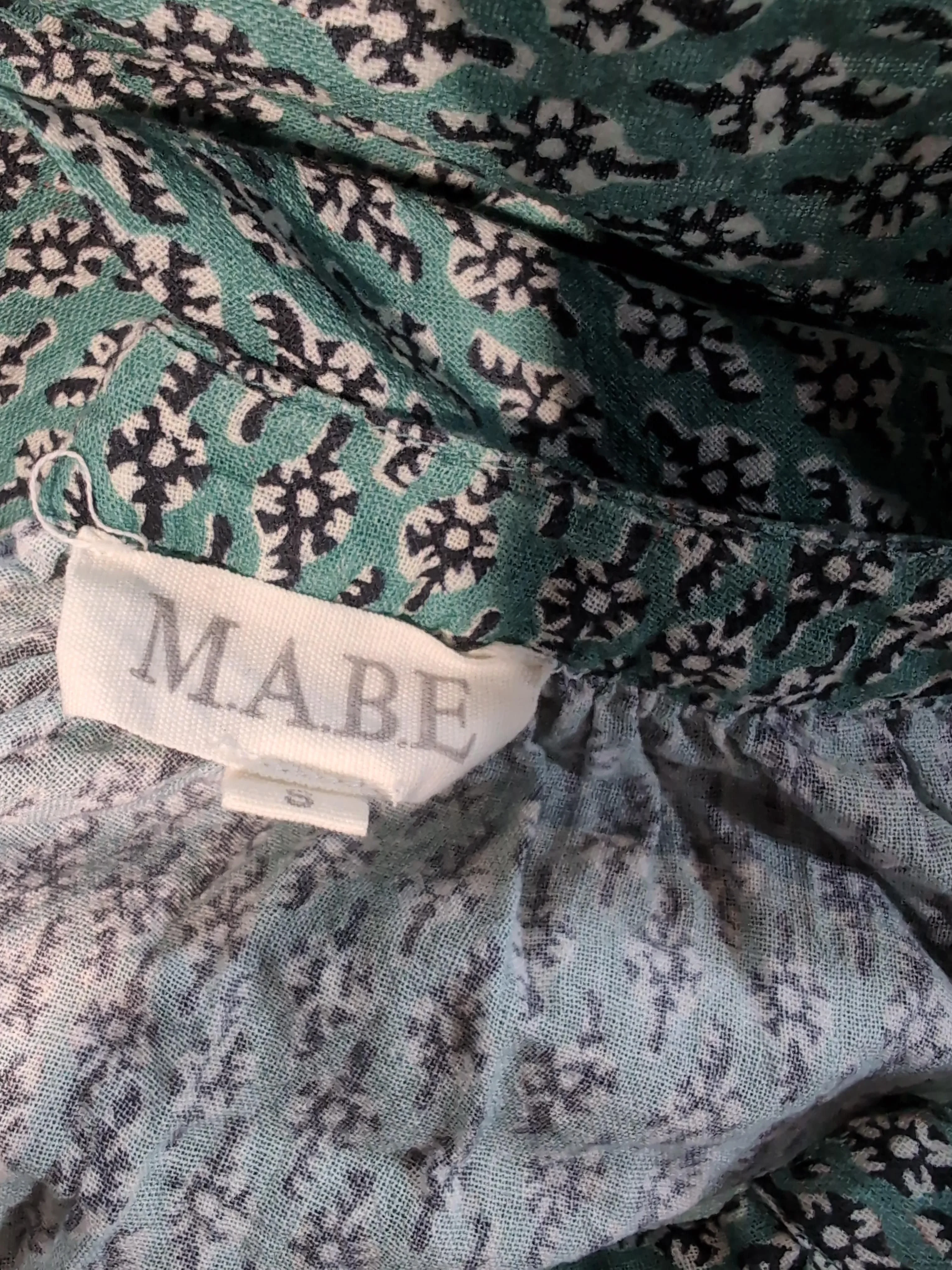 M.A.B.E Women's Top S Multi 100% Cotton 3/4 Sleeve V-Neck Basic - Image 5