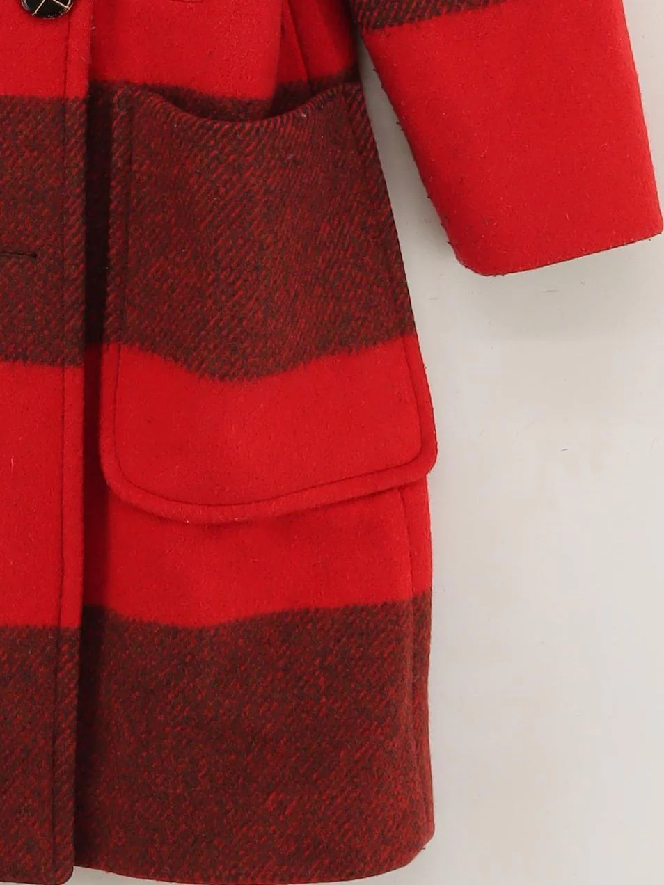 M.i.h Jeans Women's Coat M Red Striped 100% Wool Overcoat - Image 4