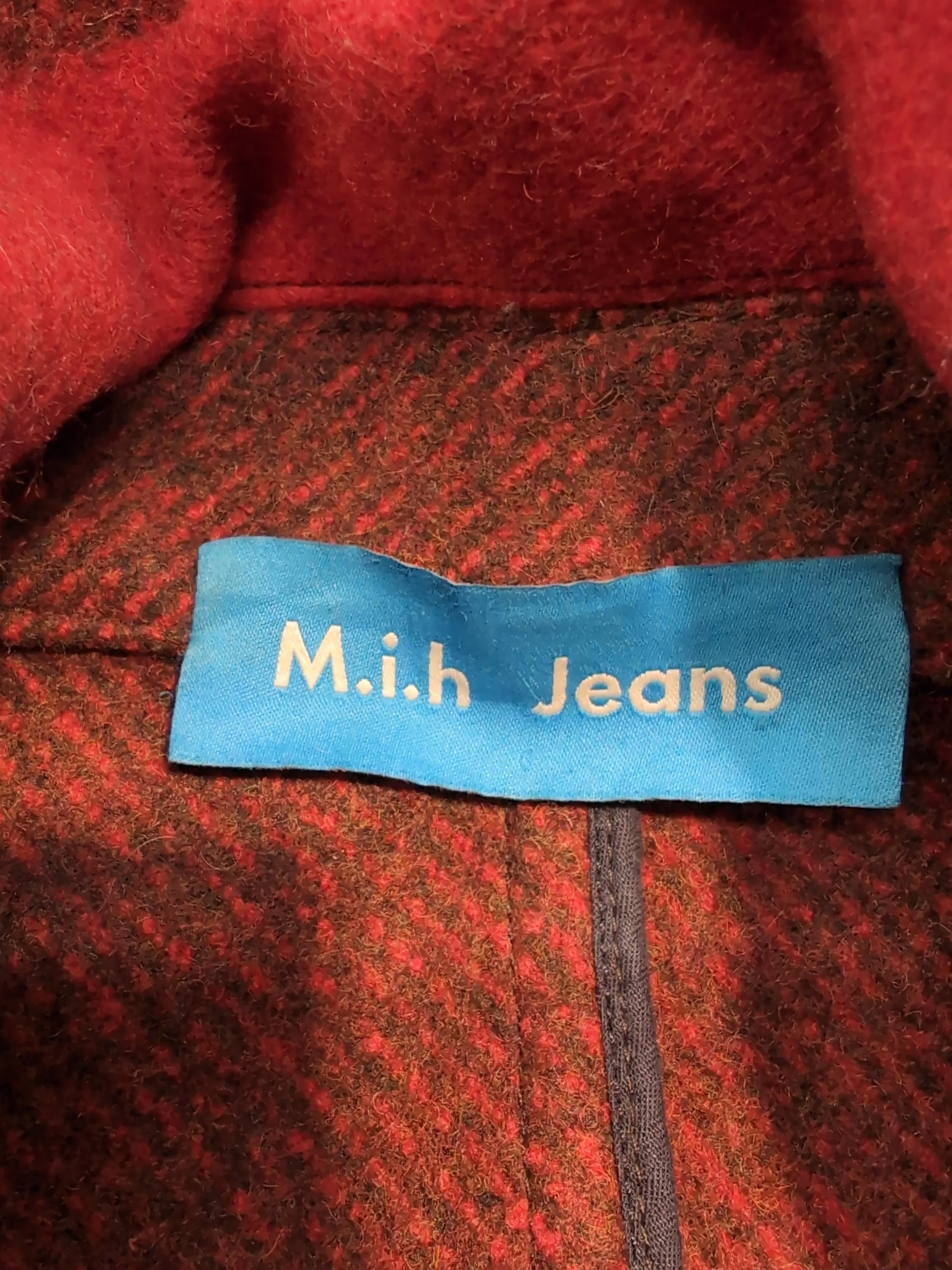 M.i.h Jeans Women's Coat M Red Striped 100% Wool Overcoat - Image 7