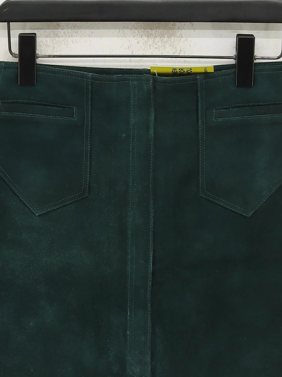 M.i.h Jeans Women's Mini Skirt S Green 100% Suede Short Mini - Image 3