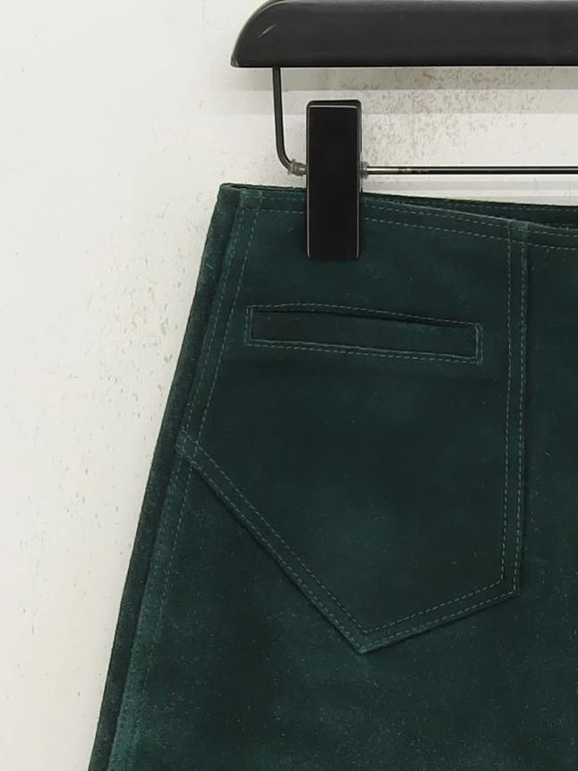 M.i.h Jeans Women's Mini Skirt S Green 100% Suede Short Mini - Image 4
