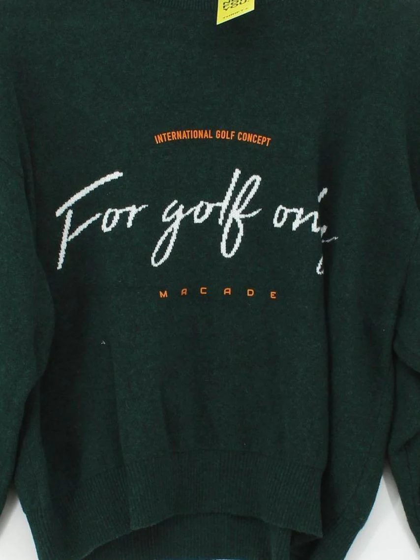 Macade Men's Jumper M Green Graphic Cotton with Cashmere Crew Neck Pullover - Image 3