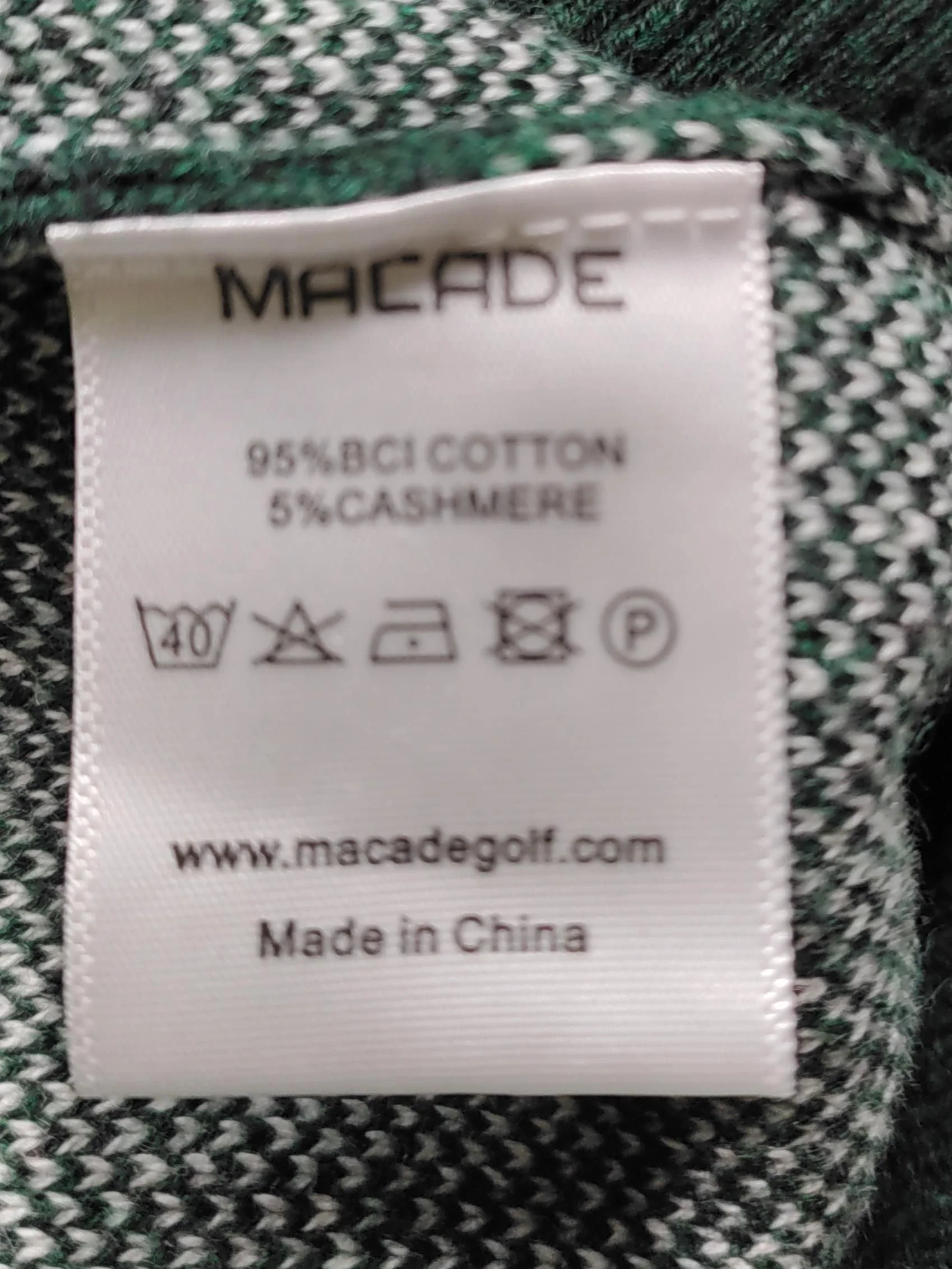 Macade Men's Jumper M Green Graphic Cotton with Cashmere Crew Neck Pullover - Image 6