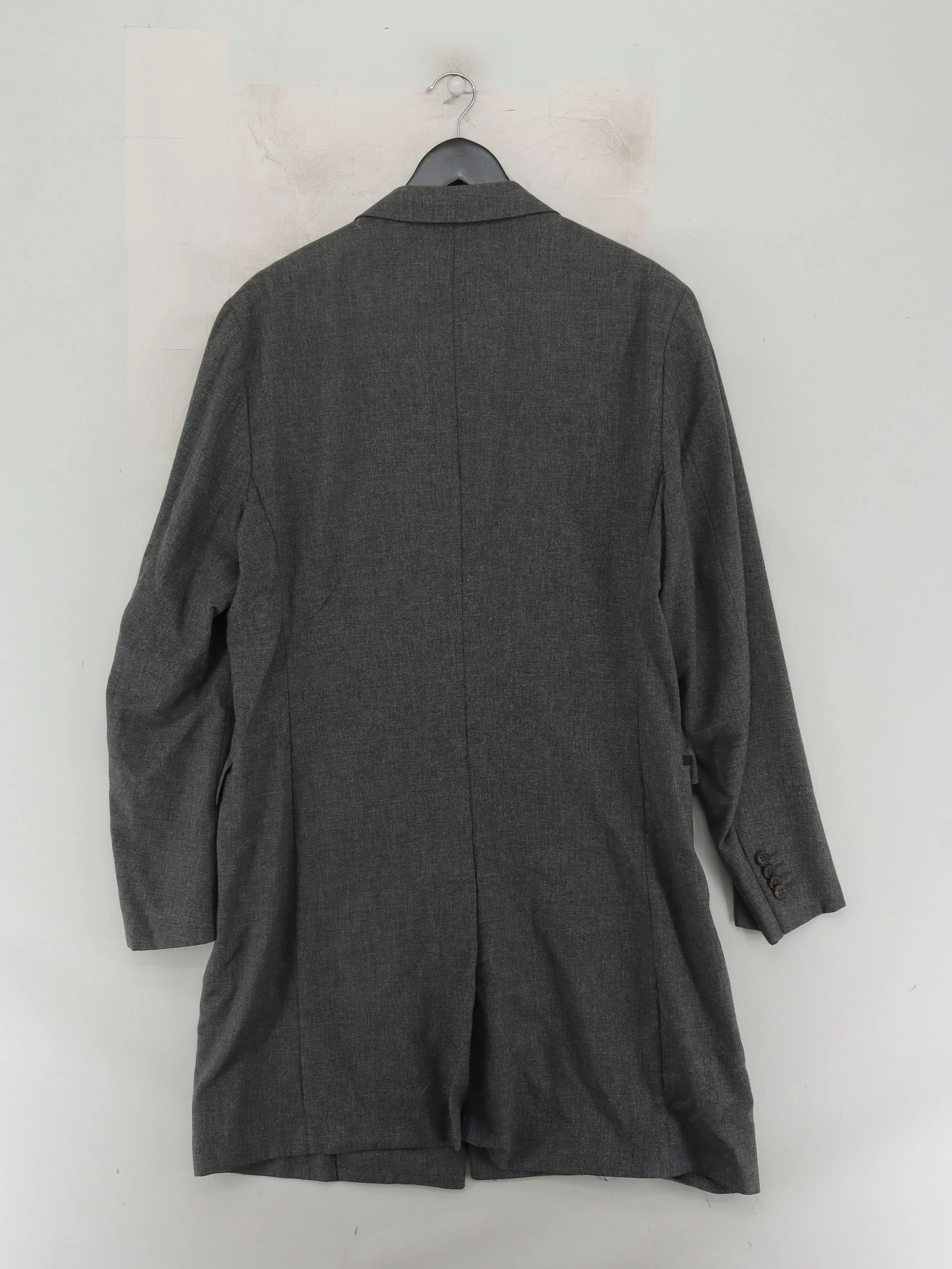 Made In Italy Men's Blazer Chest: 38 in Grey 100% Other Overcoat - Image 2