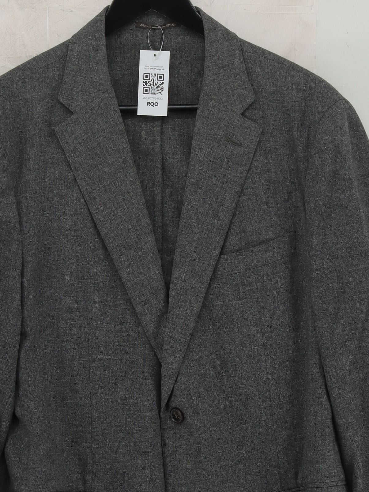 Made In Italy Men's Blazer Chest: 38 in Grey 100% Other Overcoat - Image 3