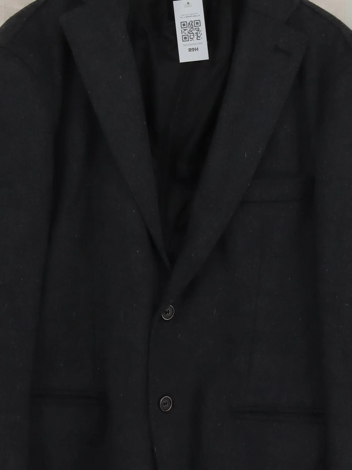 Made In Italy Men's Blazer Chest: 44 in Grey Wool - Image 3