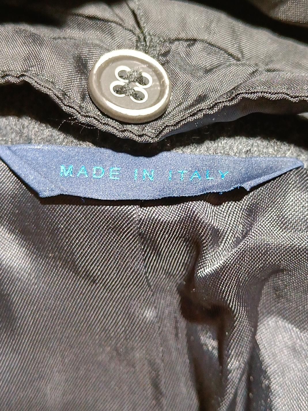 Made In Italy Men's Blazer Chest: 44 in Grey Wool - Image 5