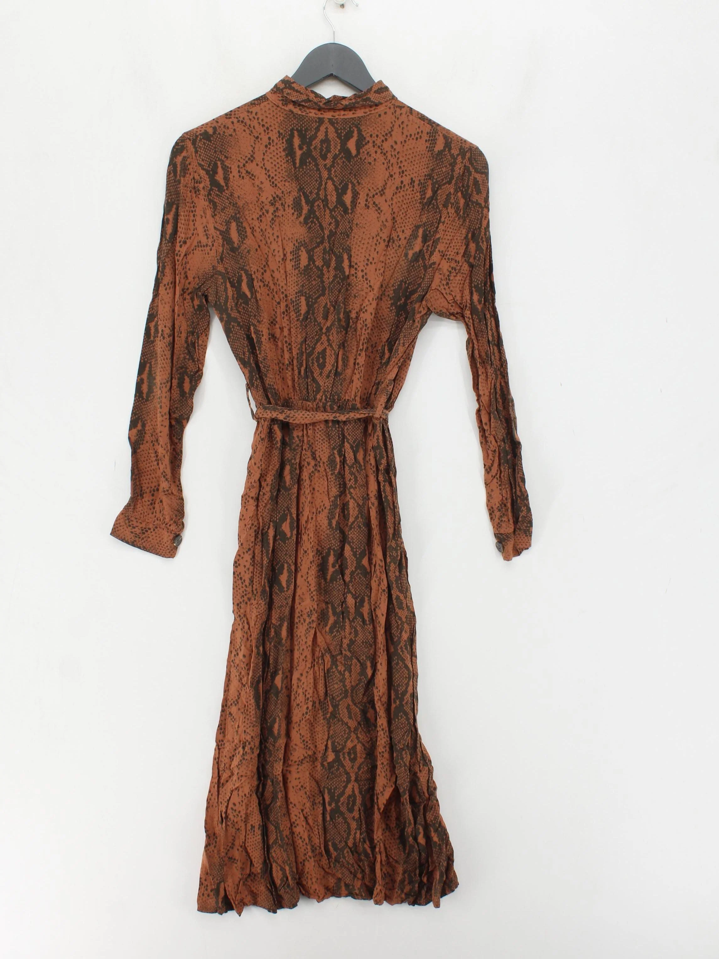 Made in Italy Shirt Midi Dress UK12 in Brown - Image 2