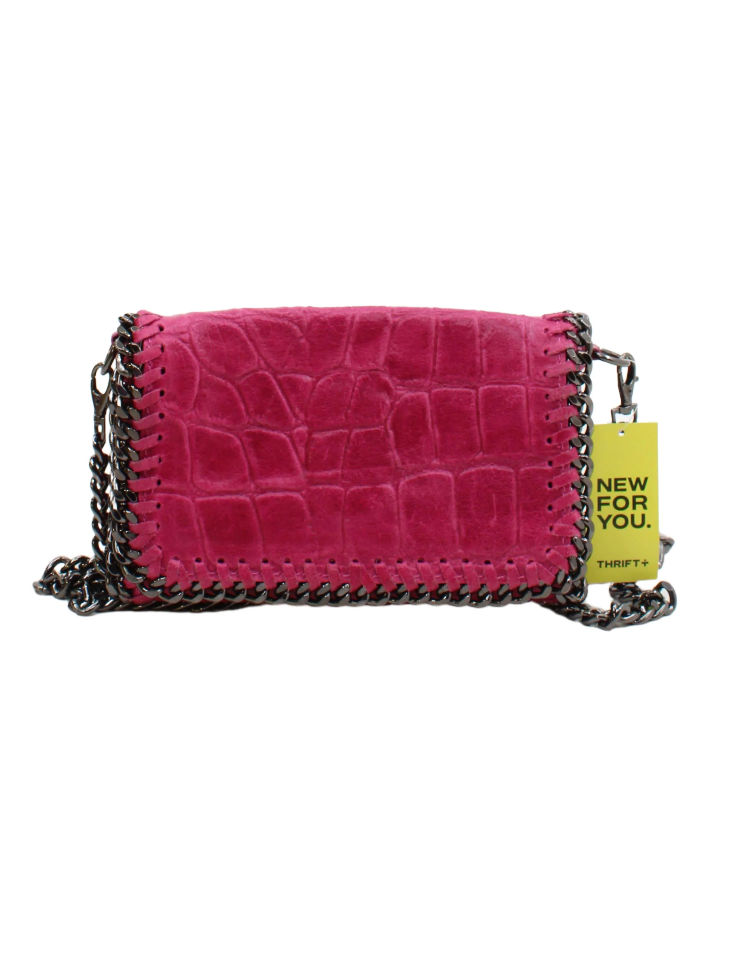 Made In Italy Women's Bag Pink Animal Print 100% Leather Crossbody