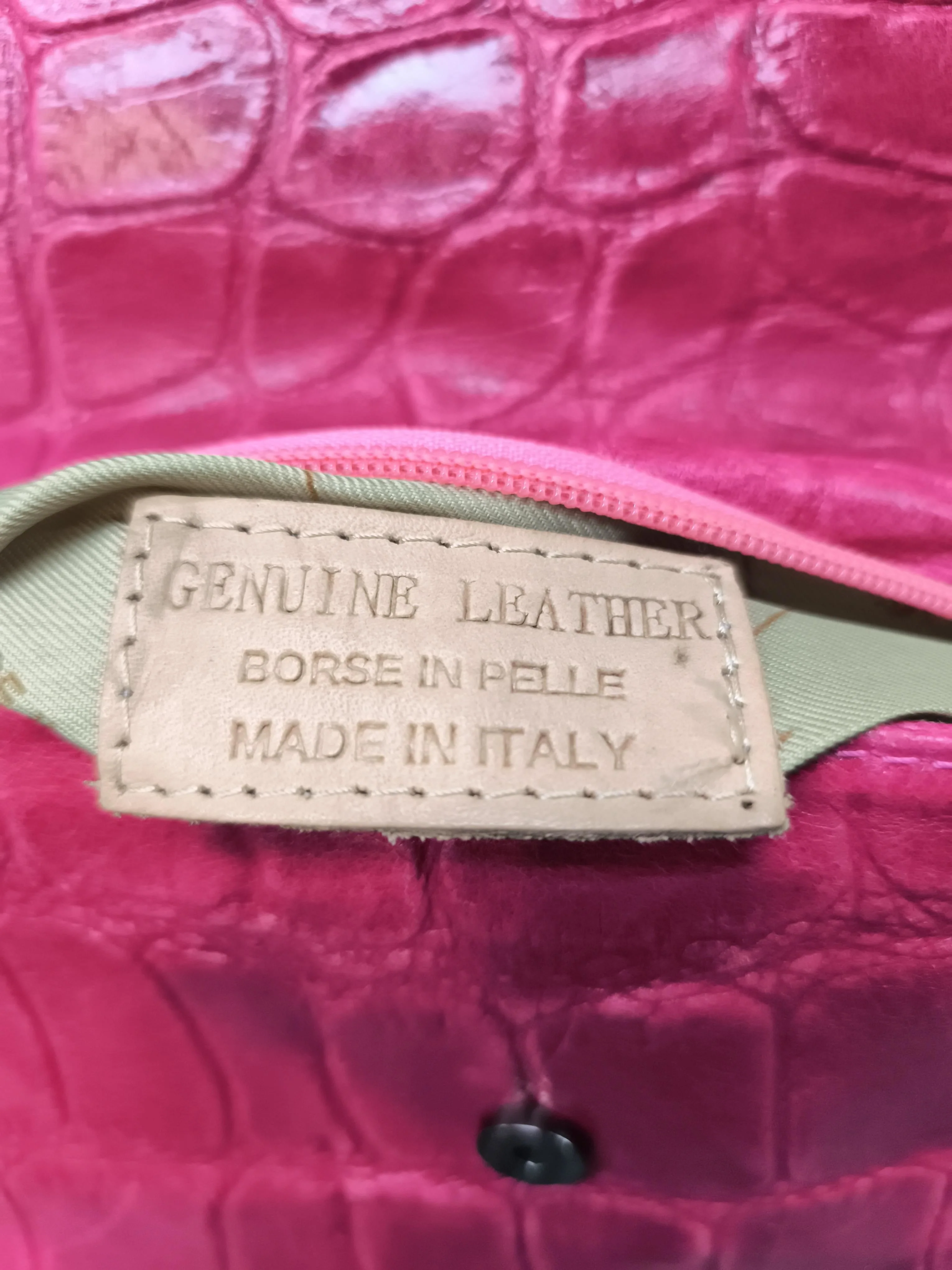 Made In Italy Women's Bag Pink Animal Print 100% Leather Crossbody - Image 5