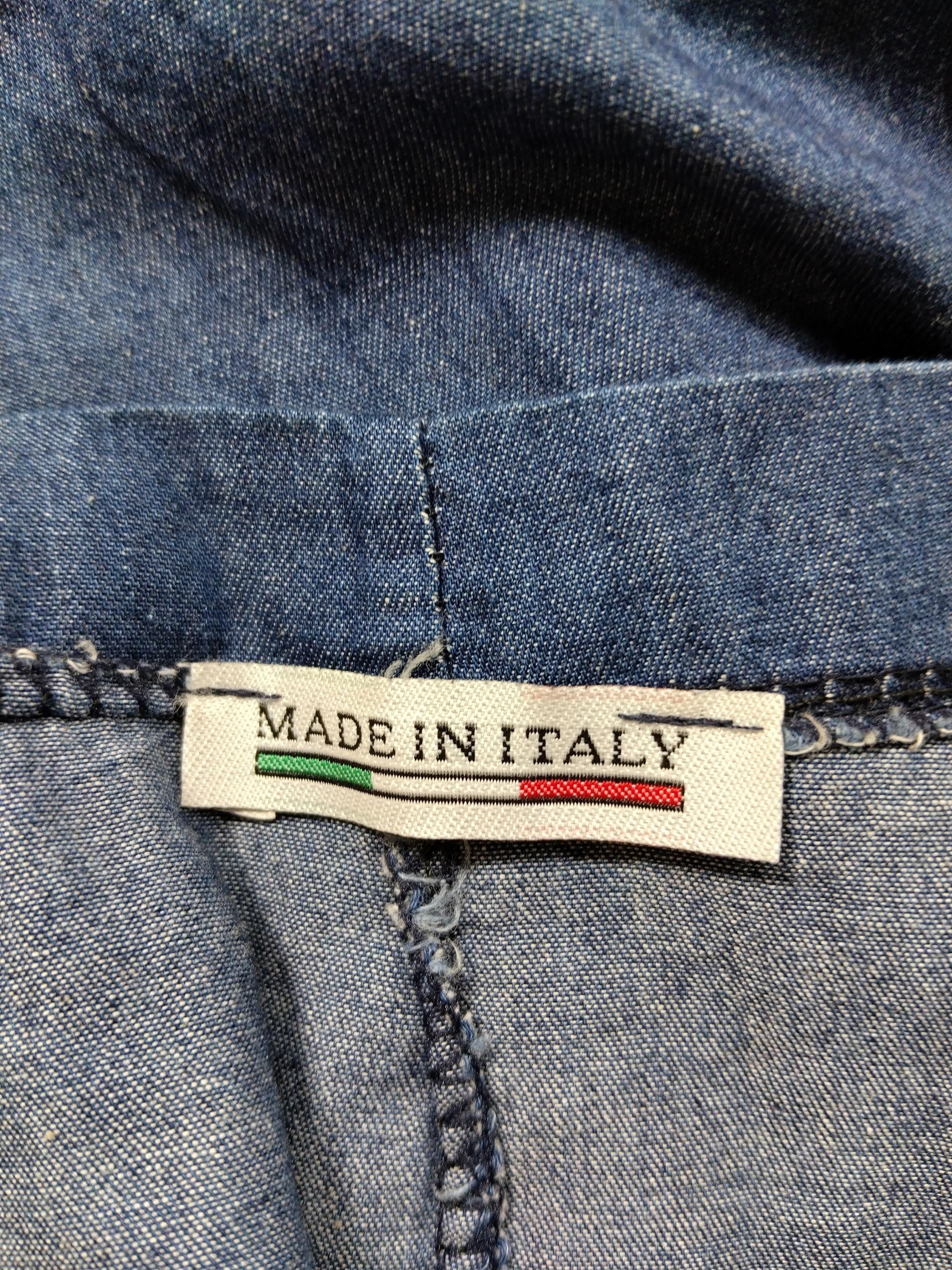 Made In Italy Women's Jumpsuit M Blue 100% Cotton Wide-Leg Jumpsuit - Image 5