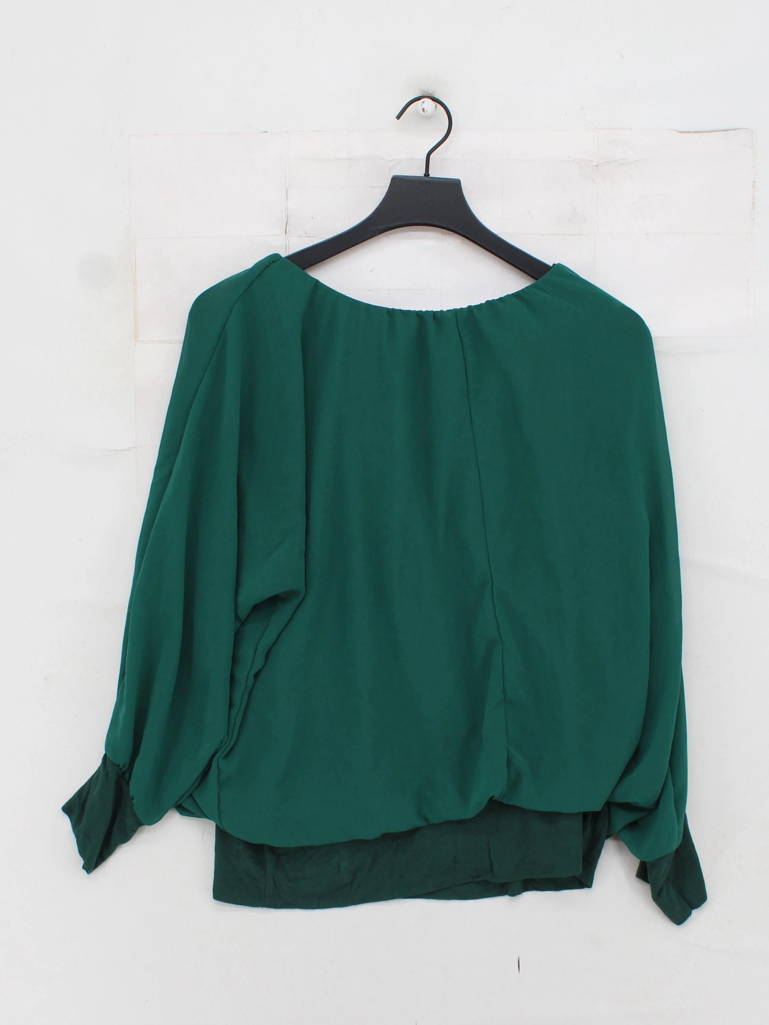 Made In Italy Women's Top L Green Viscose with Elastane Basic - Image 2
