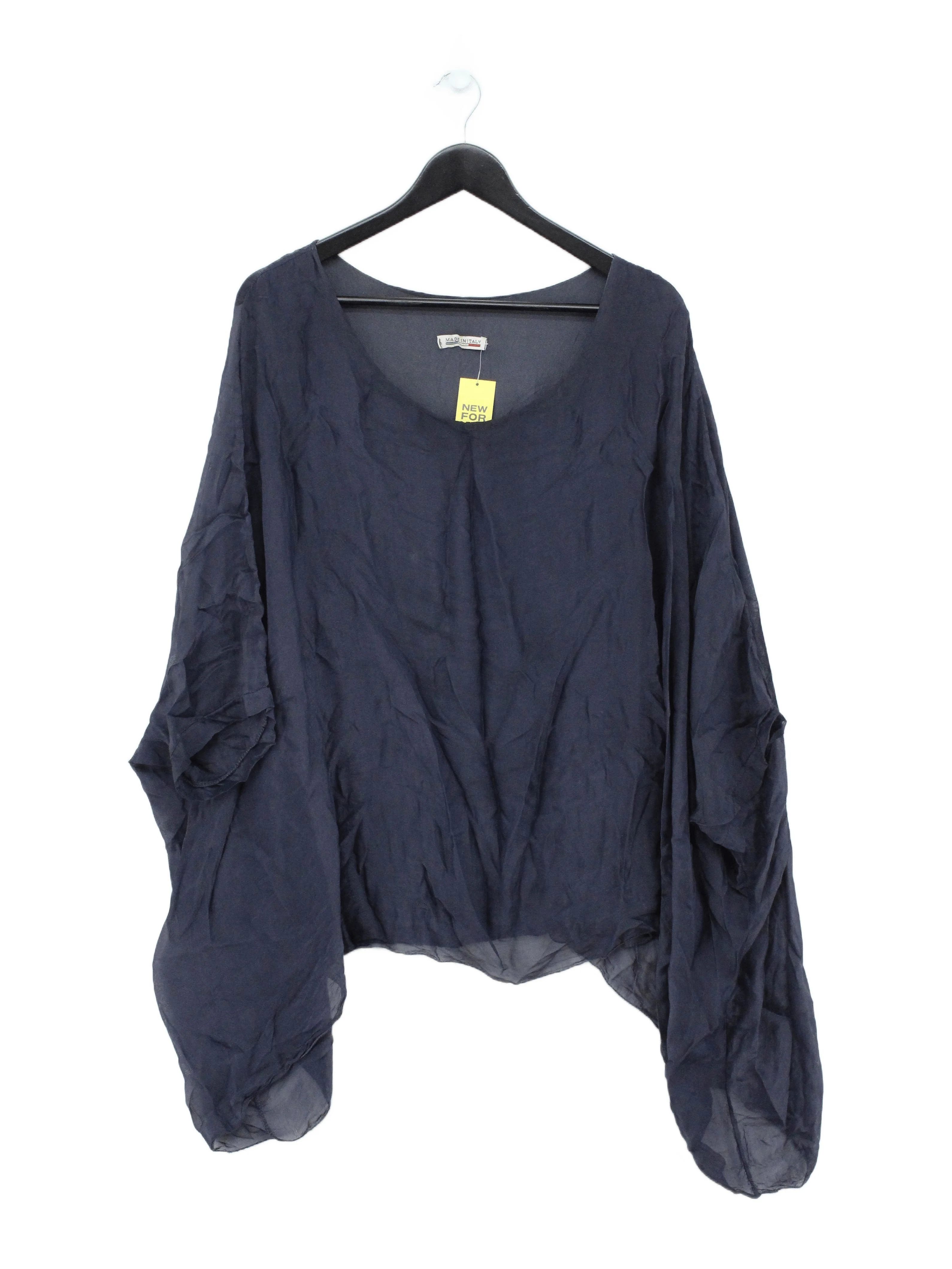 Made In Italy Women's Top M Blue Viscose with Elastane Basic