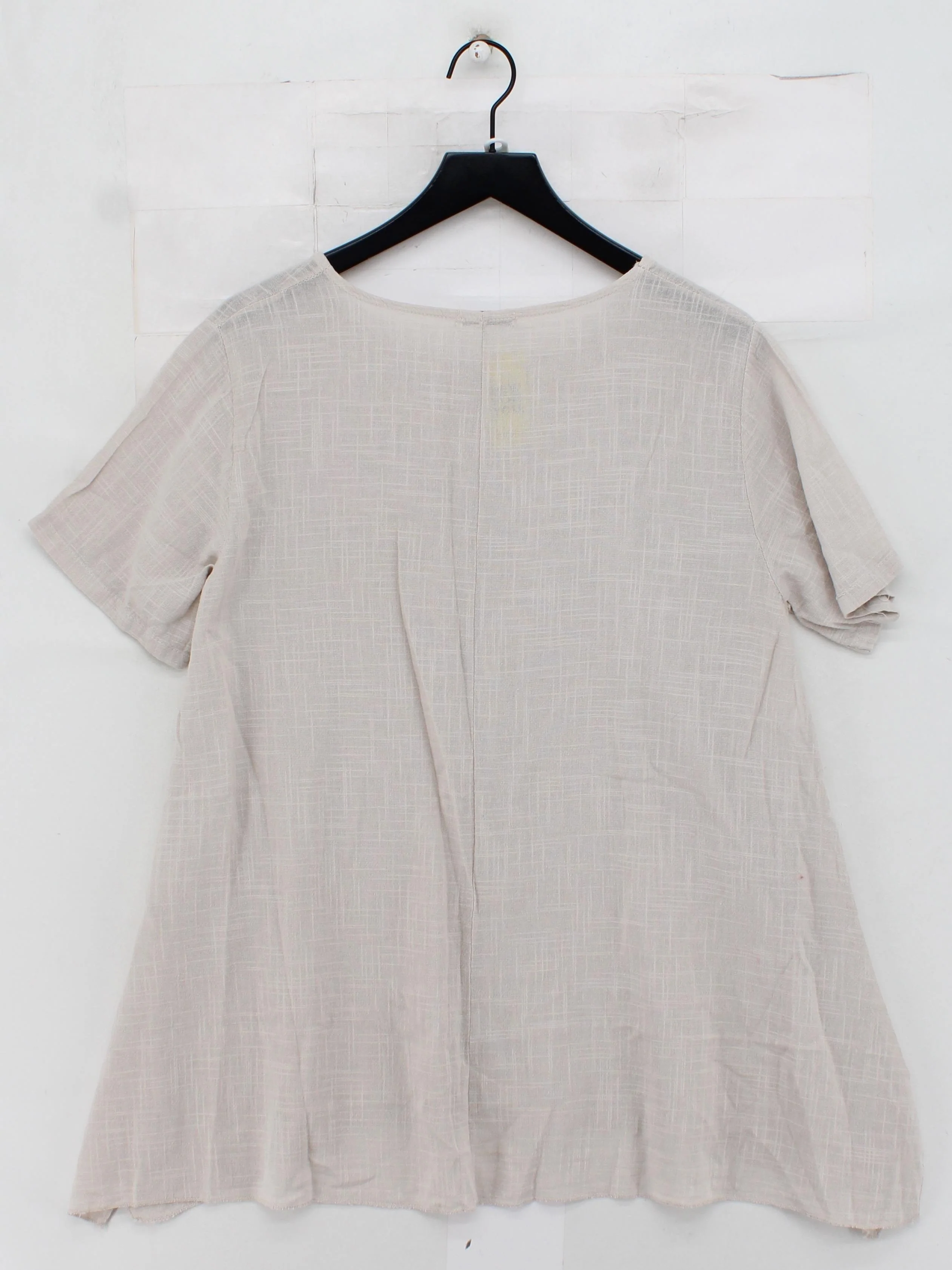 Made In Italy Women's Top M Cream 100% Cotton Basic - Image 2