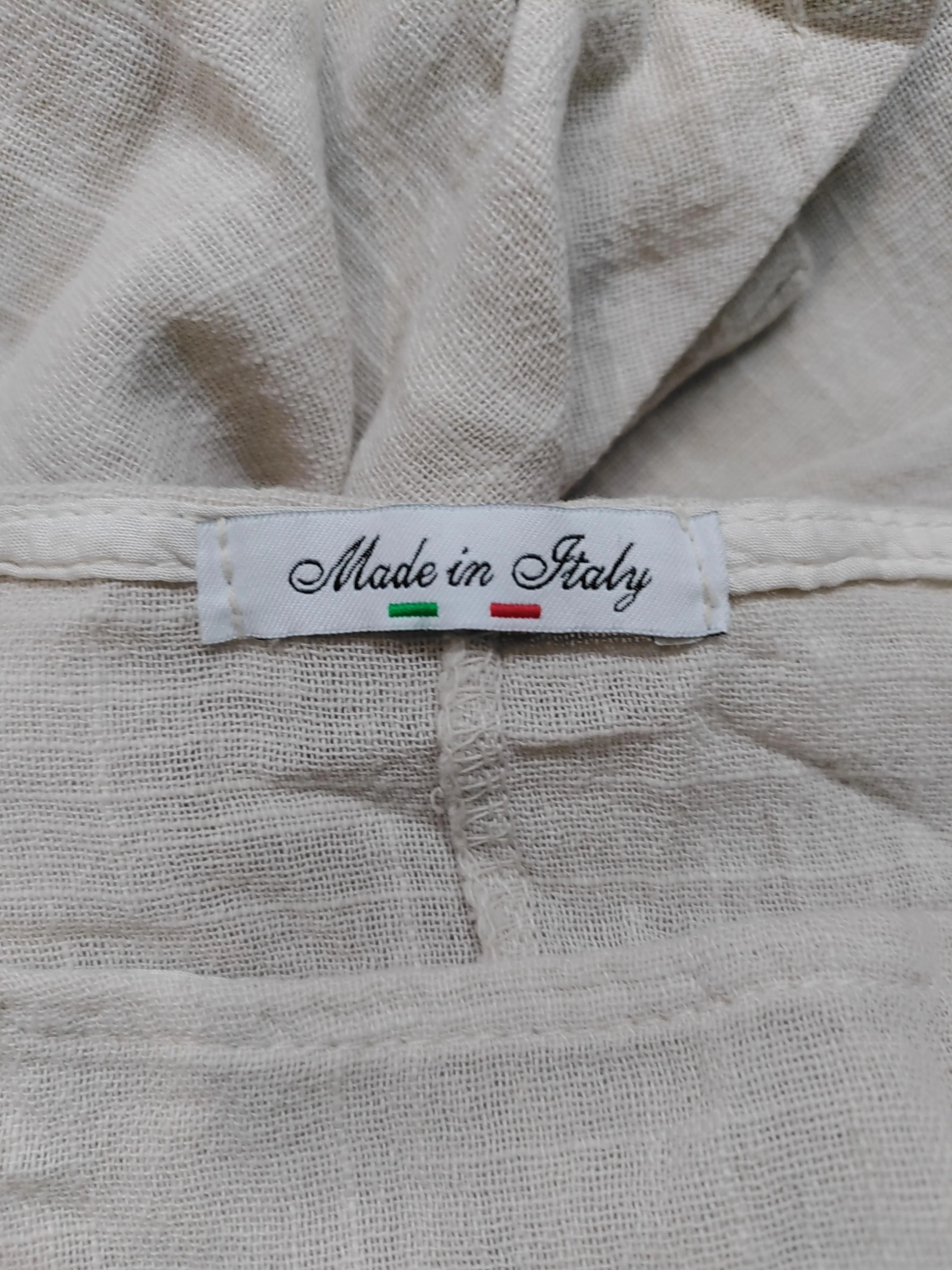 Made In Italy Women's Top M Cream 100% Cotton Basic - Image 5