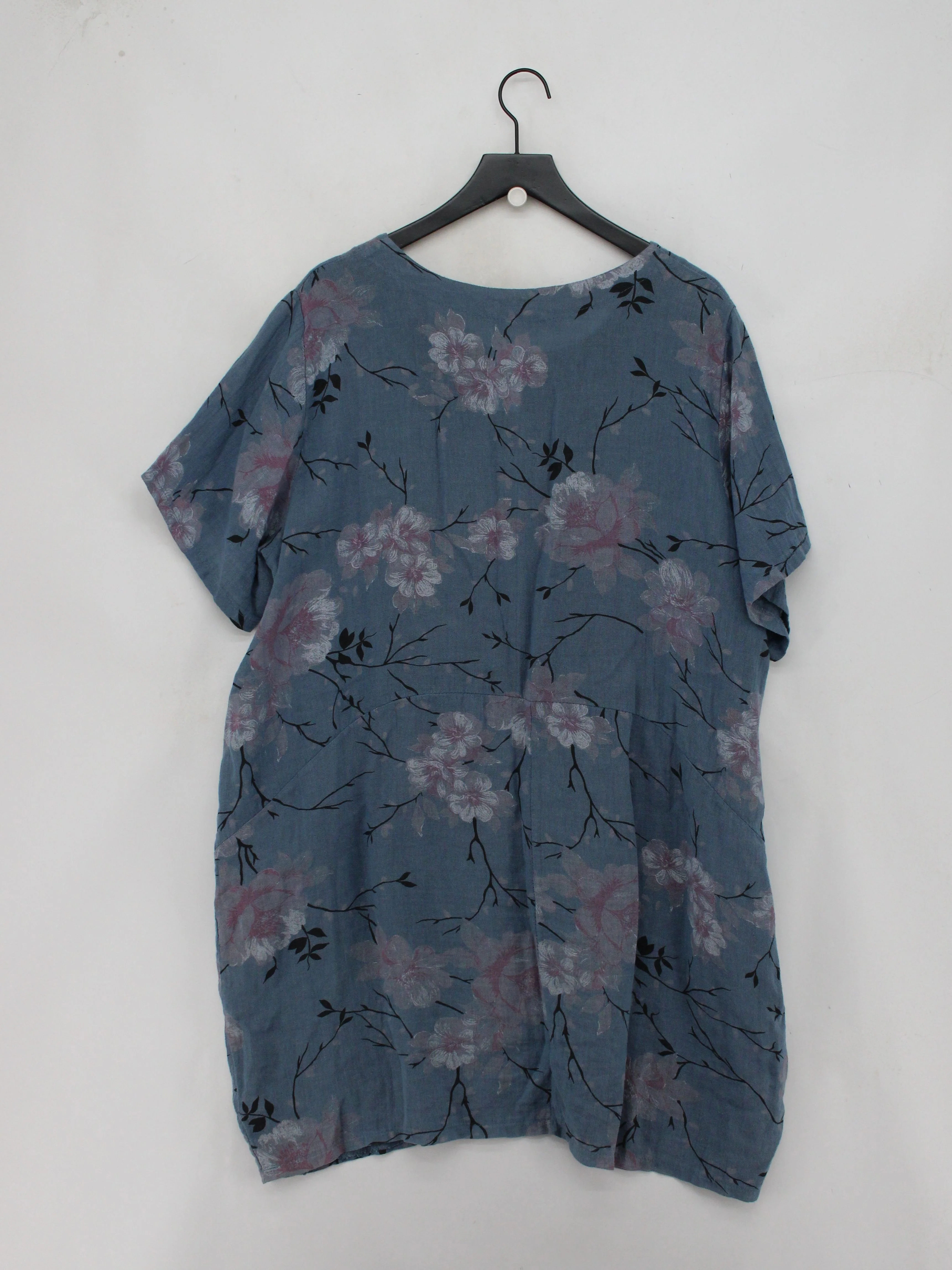 Made In Italy Women's Top XL Blue 100% Other Tunic - Image 2