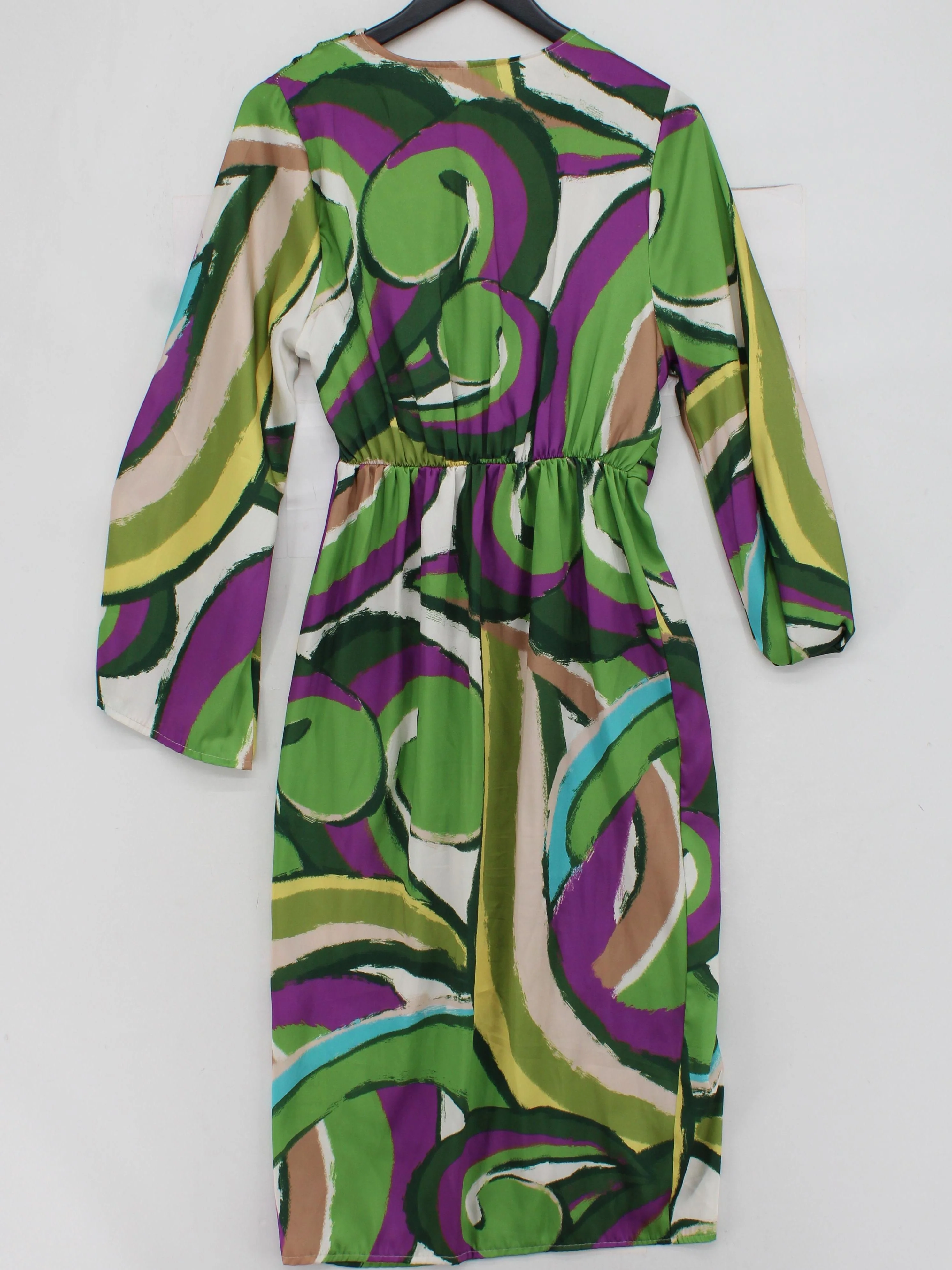 Made in Italy Wrap Mini Dress M in Multi - Image 2