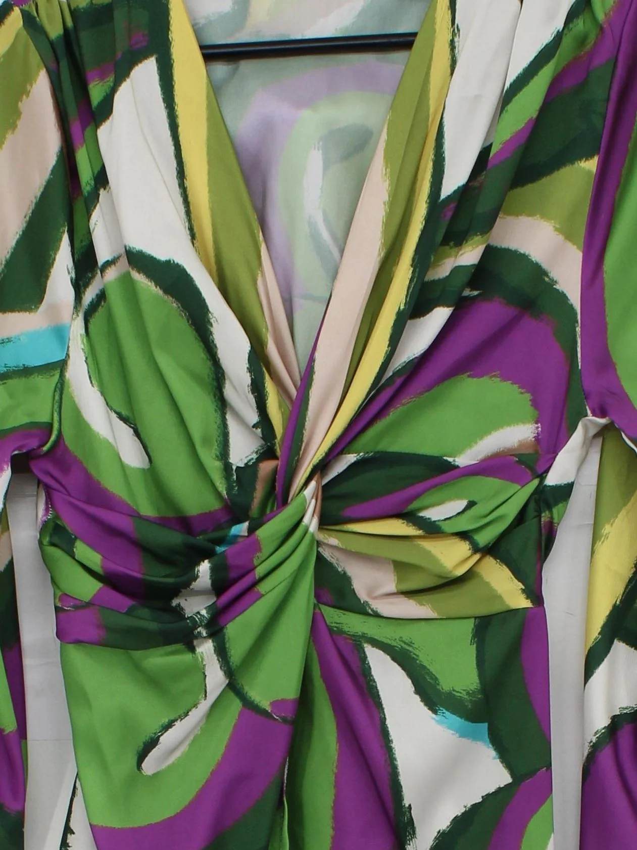 Made in Italy Wrap Mini Dress M in Multi - Image 3