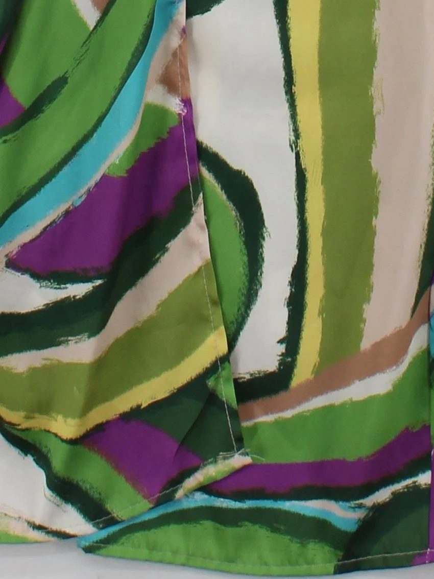 Made in Italy Wrap Mini Dress M in Multi - Image 4