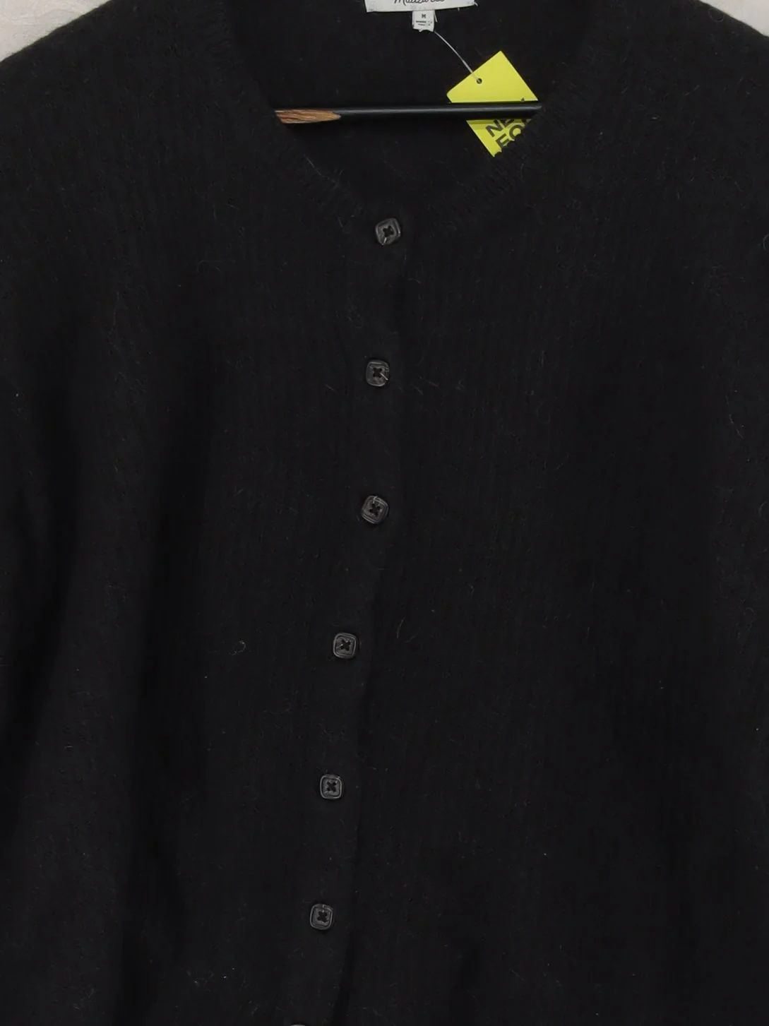Madewell Women's Cardigan M Black Acrylic with Polyamide, Angora Cardigan - Image 3