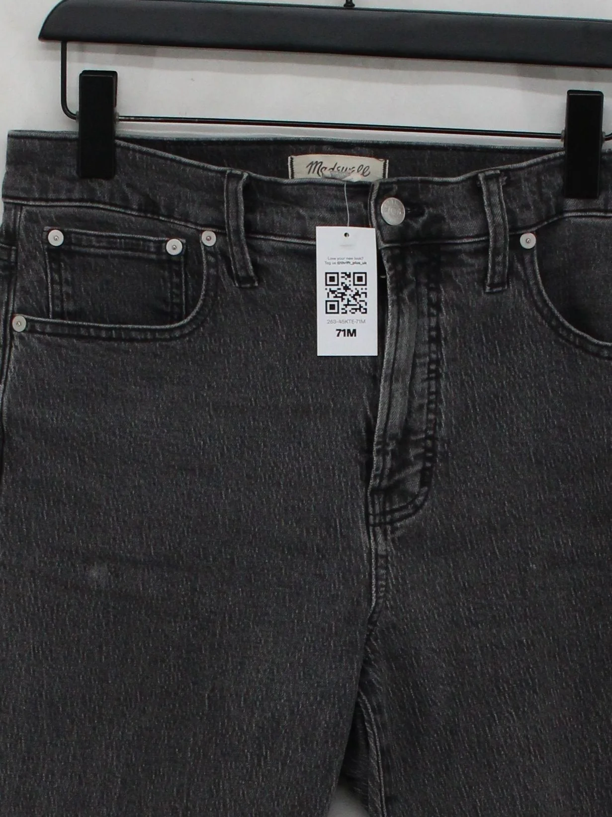 Madewell Women's Jeans M Grey Cotton with Elastane Straight - Image 3