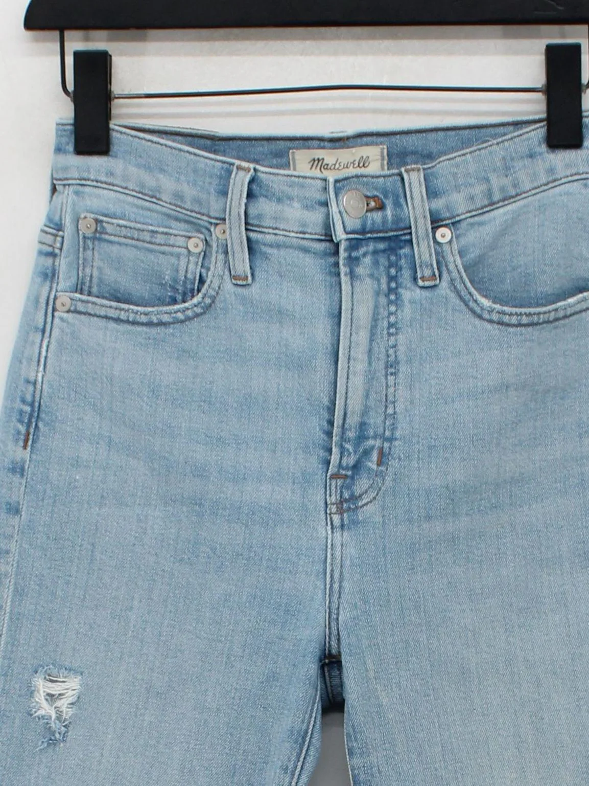 Madewell Women's Jeans W 26 in Blue Cotton with Polyester, Elastane Straight - Image 3