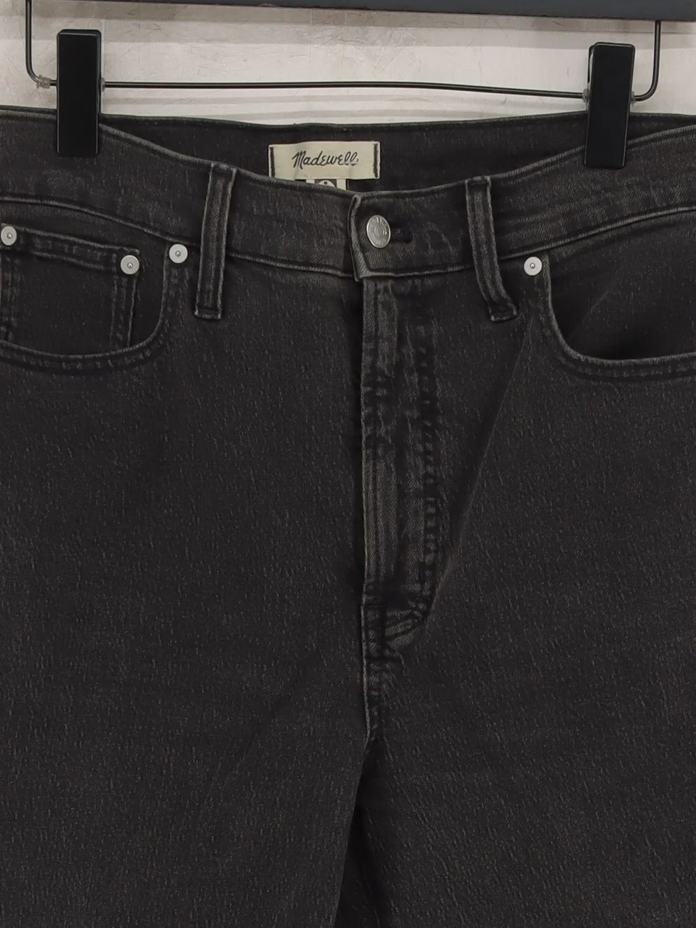 Madewell Women's Jeans W 30 in Black Cotton with Elastane Mom - Image 3