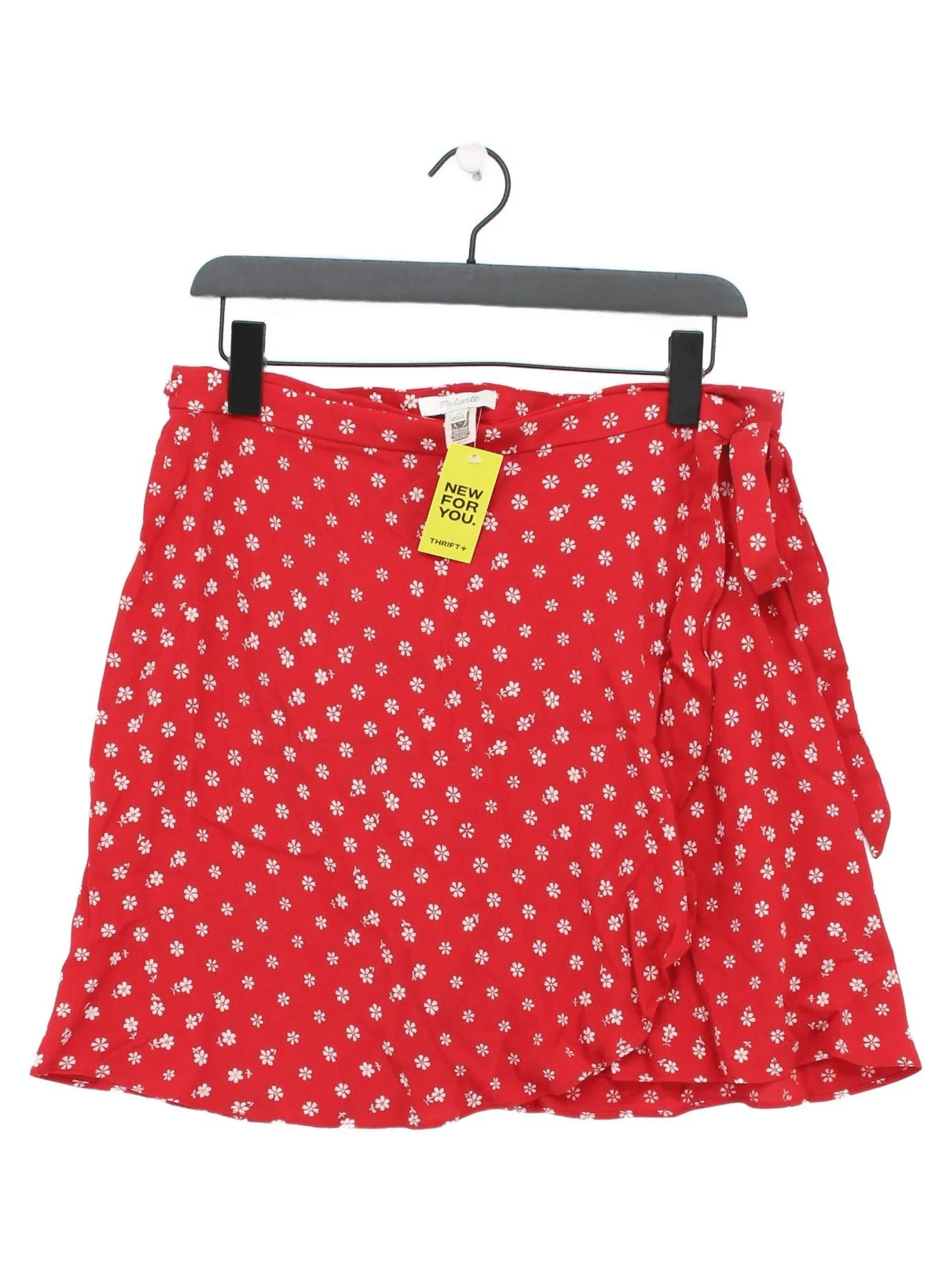 Madewell Women's Mini Skirt M Red Floral 100% Rayon Short Mini