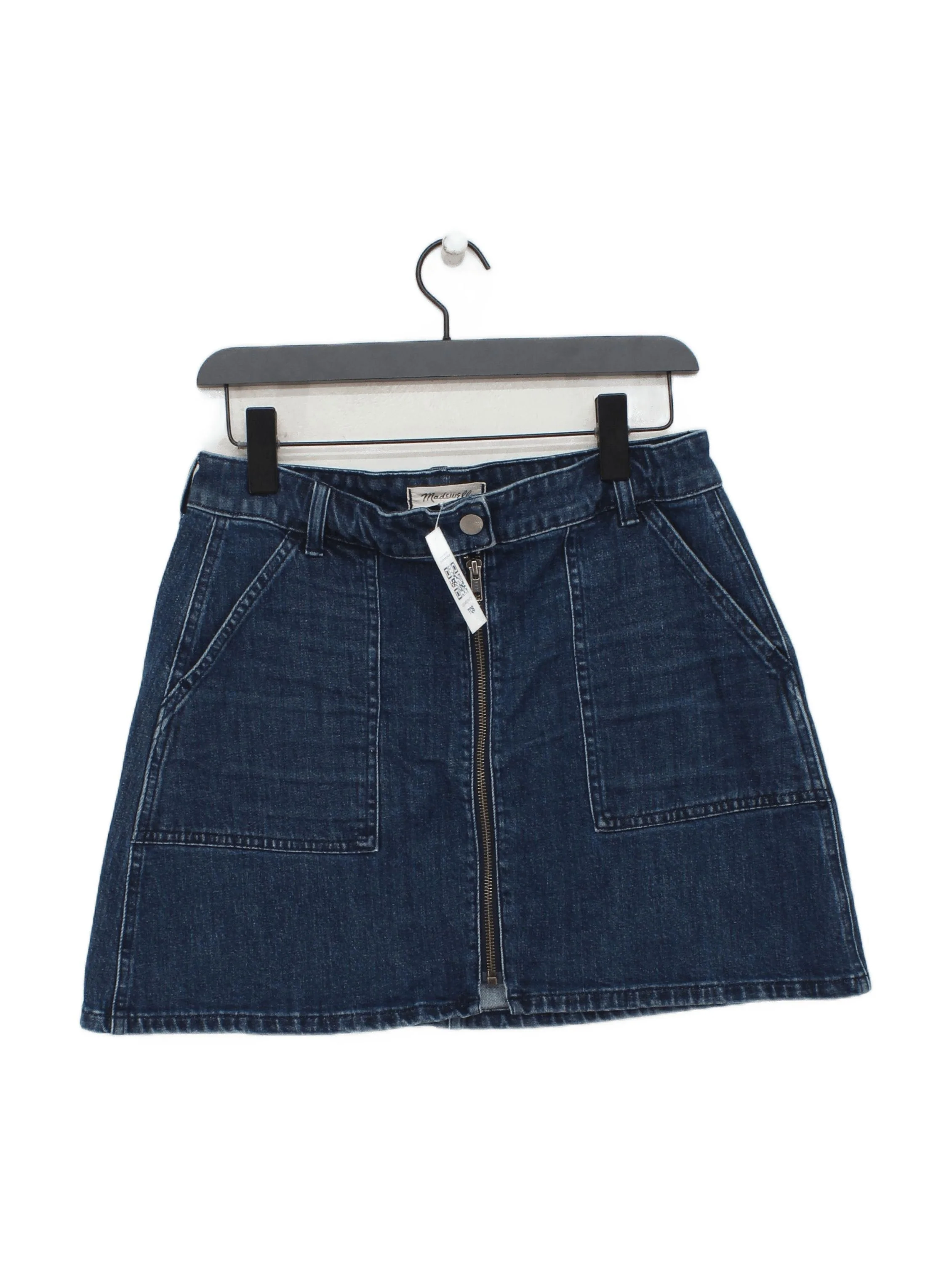 Madewell Women's Mini Skirt W 29 in Blue Cotton with Elastane Short Mini