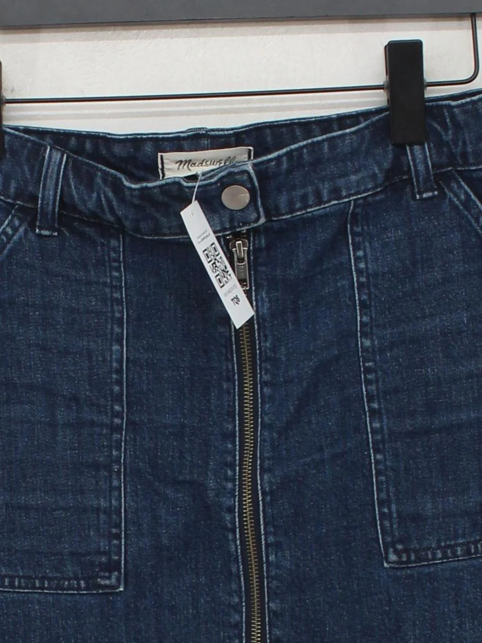 Madewell Women's Mini Skirt W 29 in Blue Cotton with Elastane Short Mini - Image 3