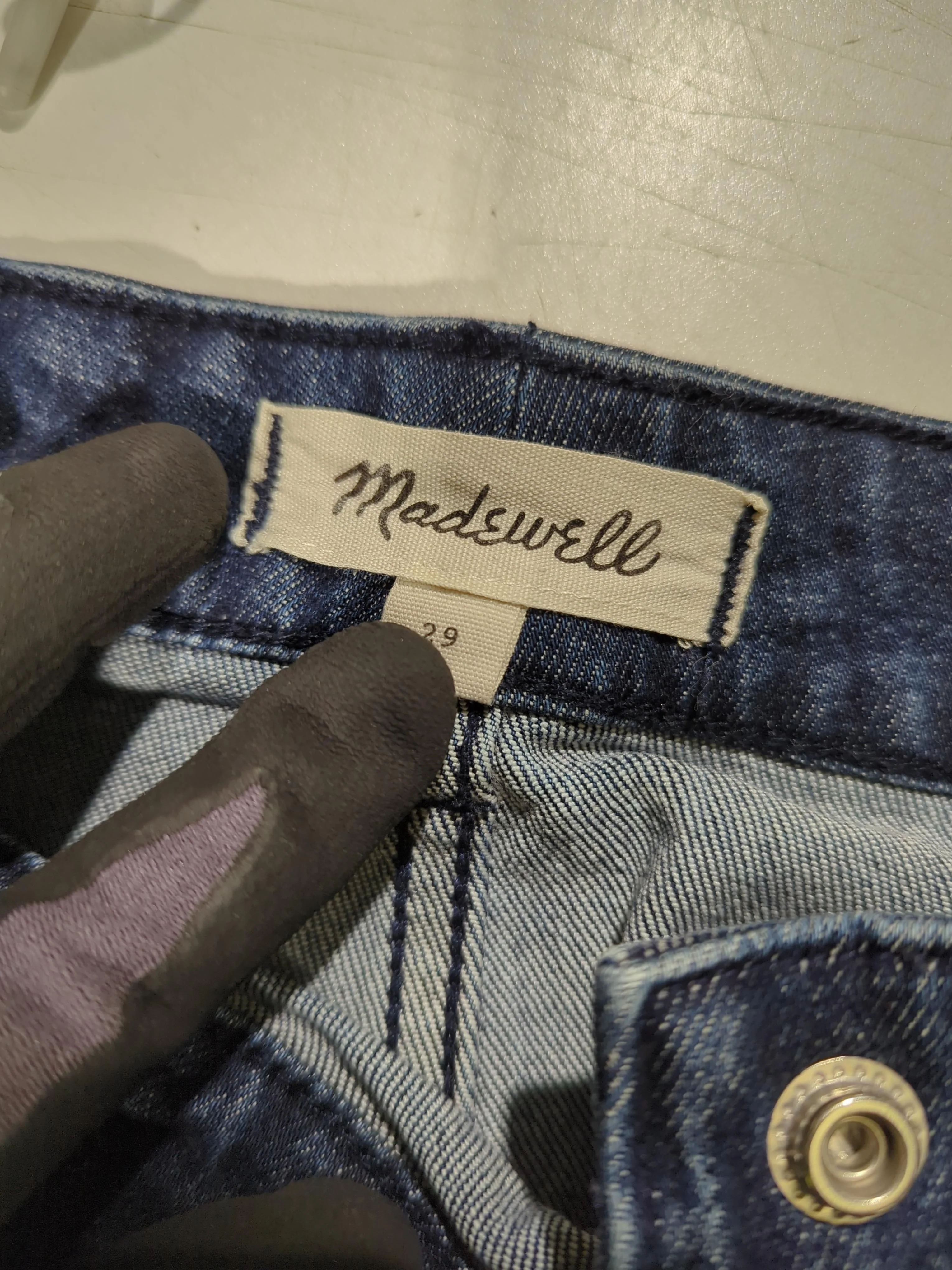Madewell Women's Mini Skirt W 29 in Blue Cotton with Elastane Short Mini - Image 5