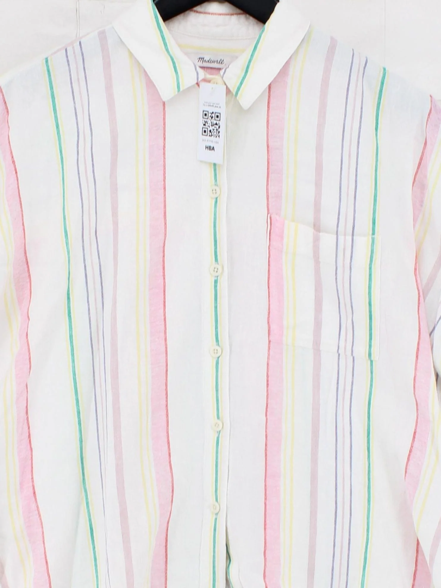 Madewell Women's Shirt M White Linen with Viscose Basic - Image 3