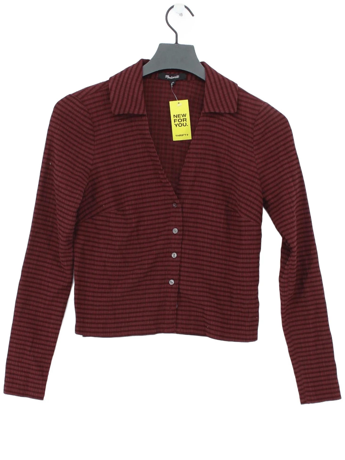 Madewell Women's Shirt XS Red Polyester with Cotton, Elastane Basic