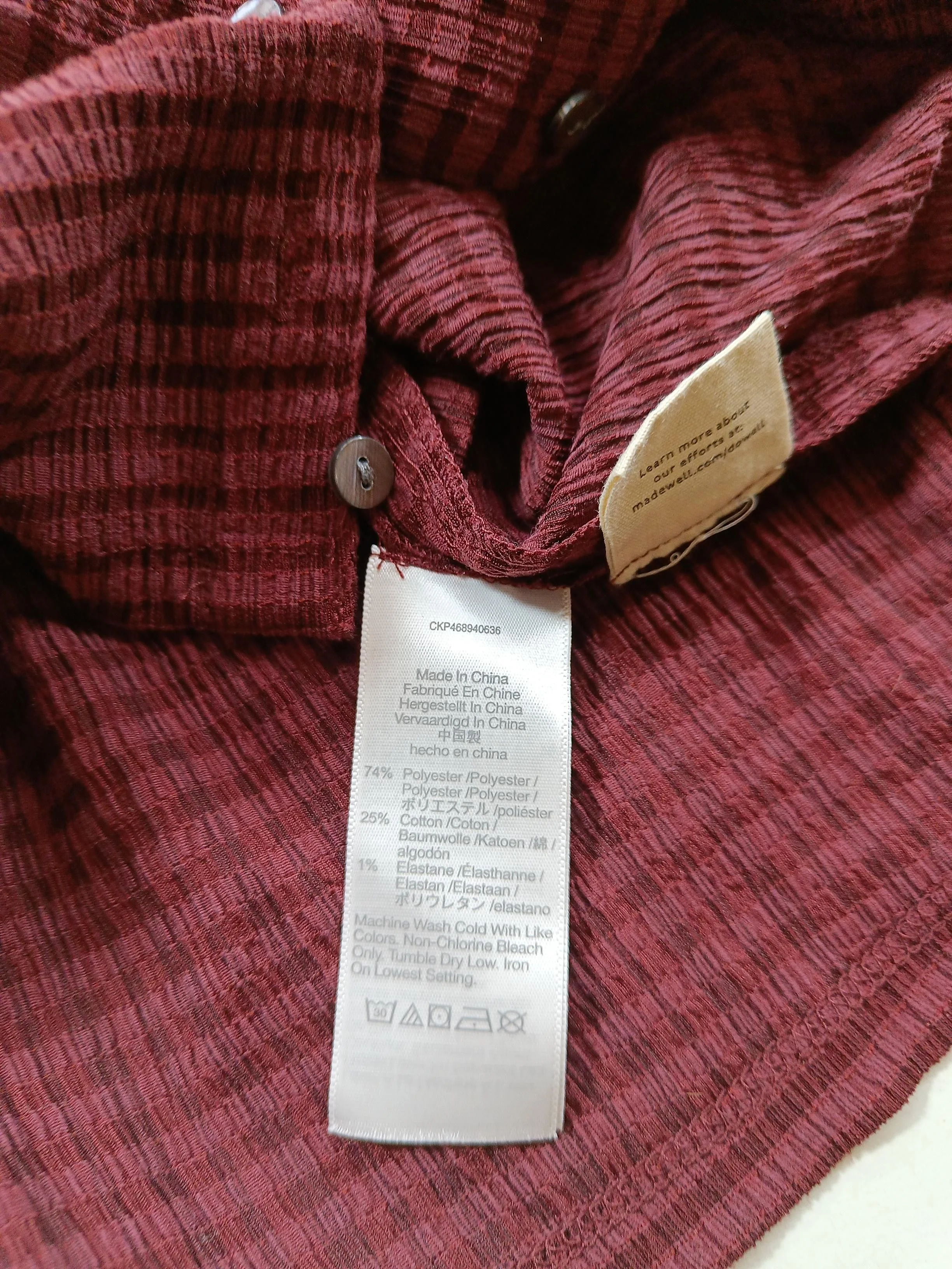 Madewell Women's Shirt XS Red Polyester with Cotton, Elastane Basic - Image 6