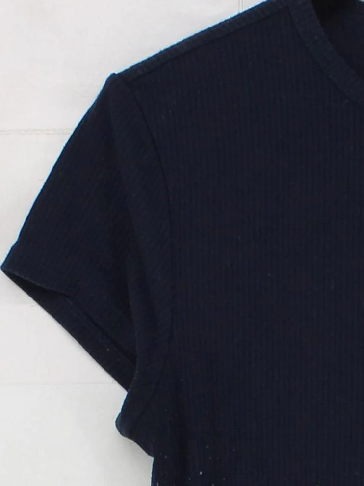 Madewell Women's T-Shirt M Blue Lyocell Modal with Polyester, Elastane Basic - Image 4
