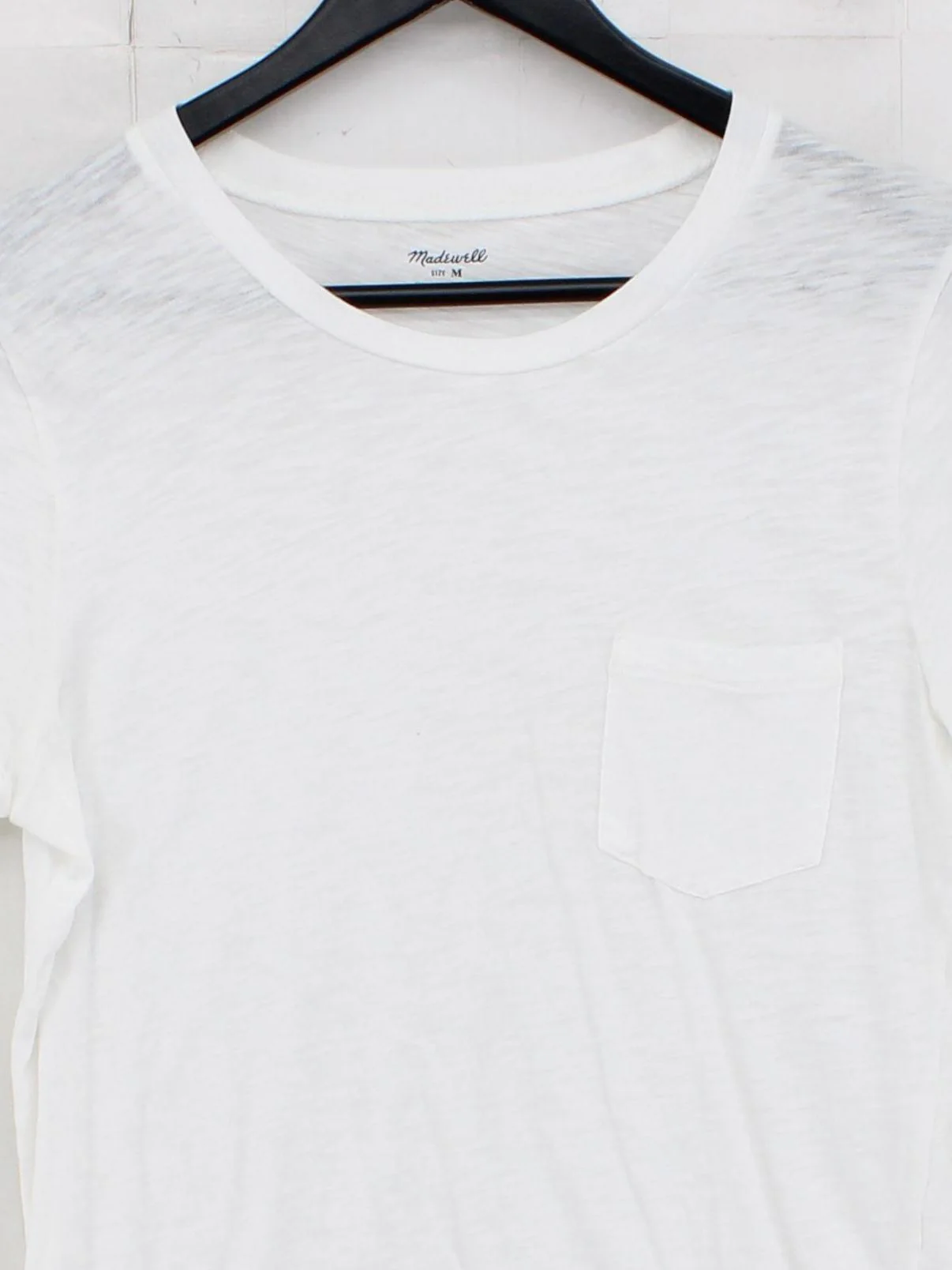 Madewell Women's T-Shirt M White 100% Cotton Short Sleeve Round Neck Basic - Image 3