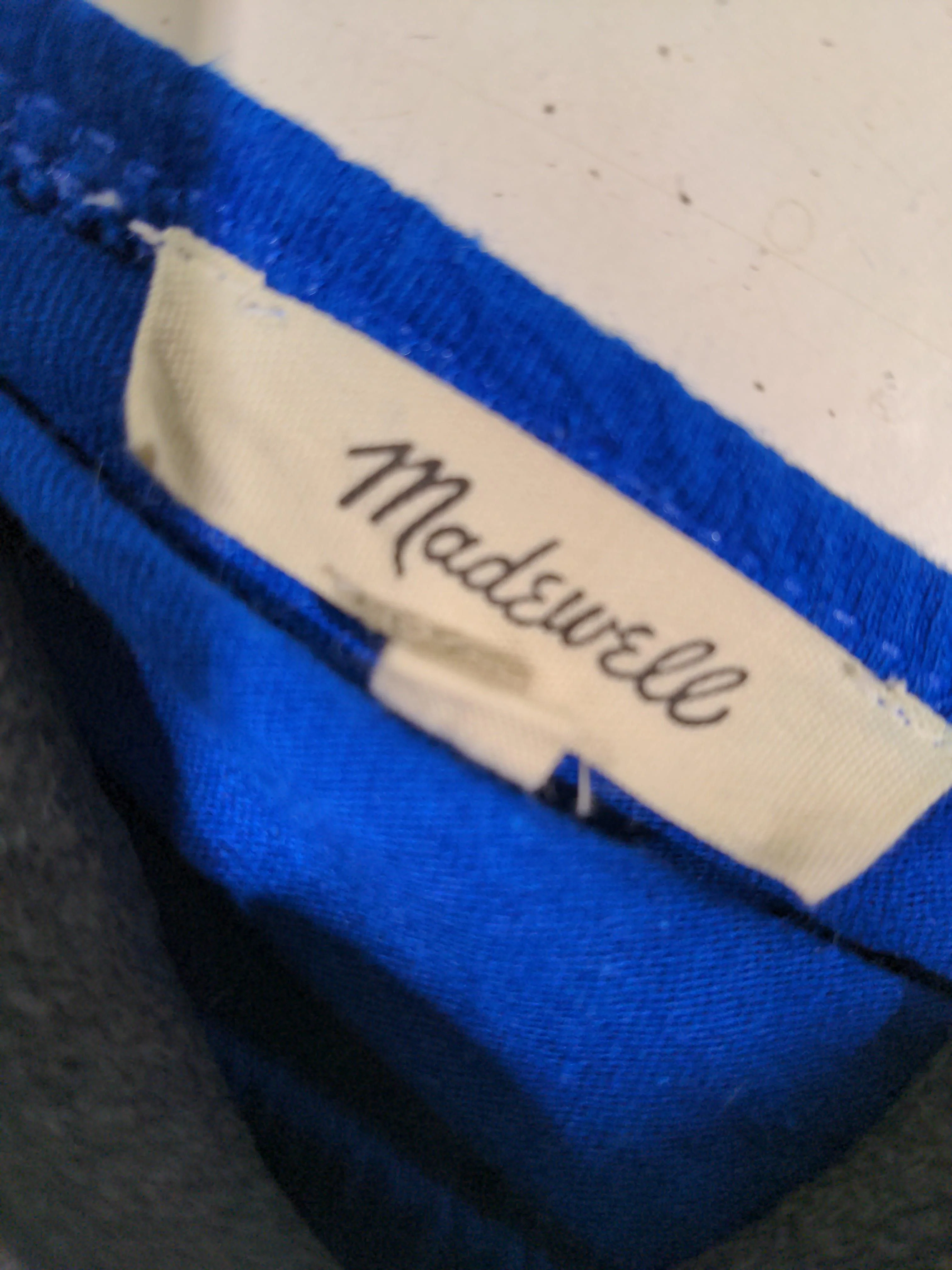 Madewell Women's Top M Blue Cotton with Linen Sleeveless Round Neck Basic - Image 5